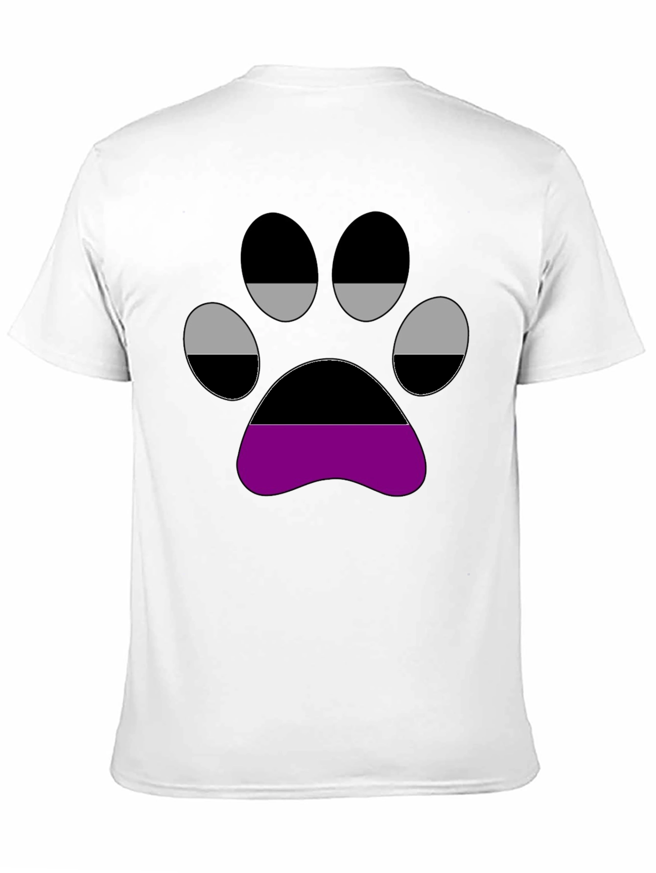 Aromantic Pride Paw Print Black T-Shirt