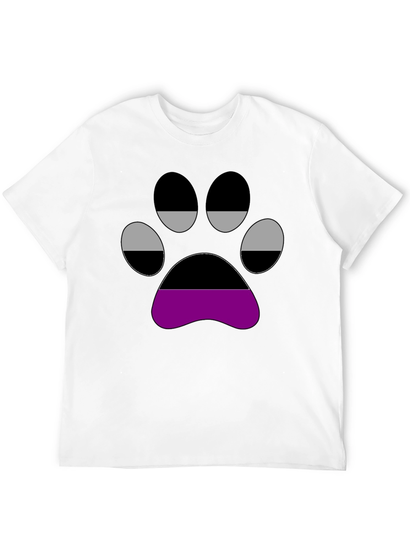 Aromantic Pride Paw Print Black T-Shirt