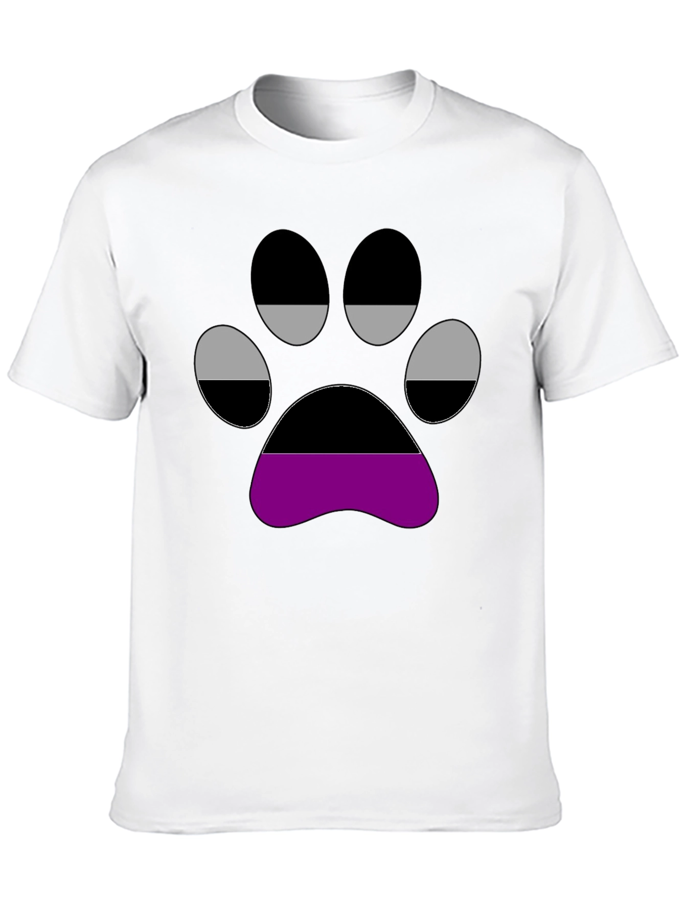 Aromantic Pride Paw Print Black T-Shirt