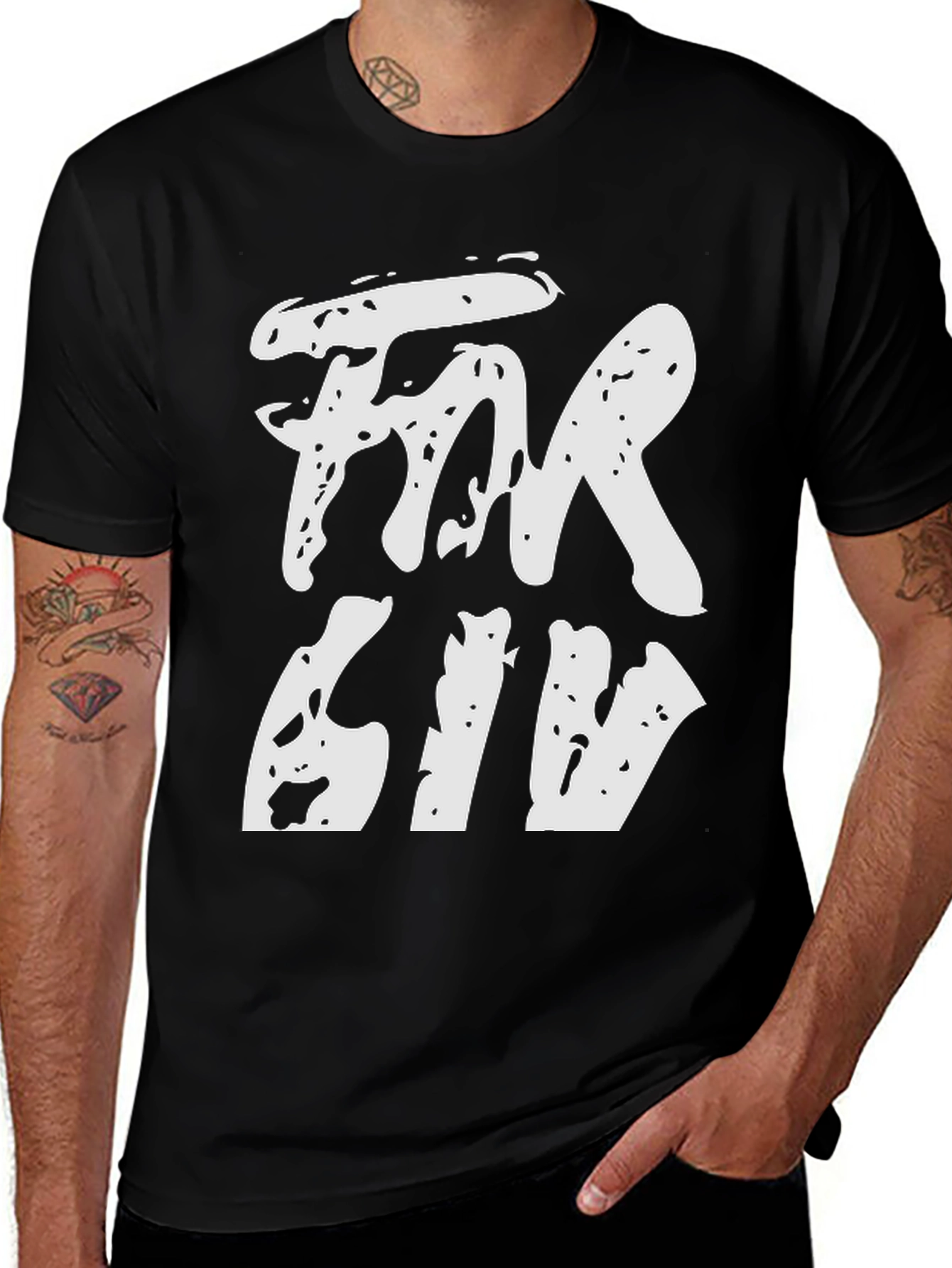 Fear Giv Black Graphic Tee