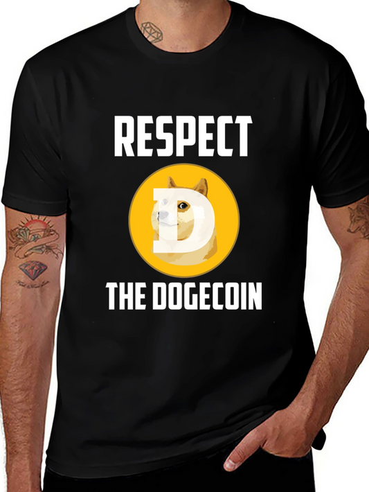 Respect the Dogecoin Black T-Shirt