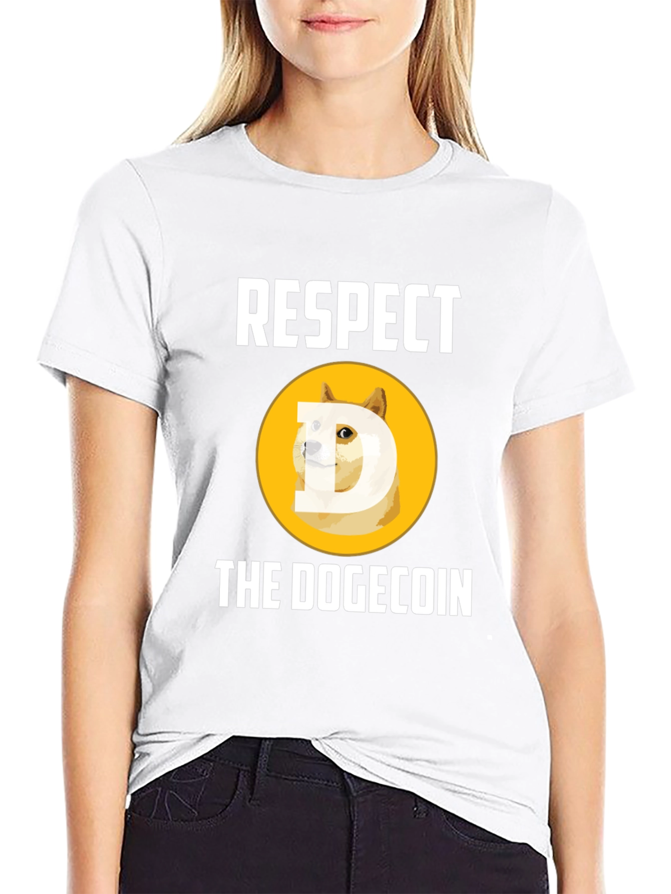Respect the Dogecoin Black T-Shirt