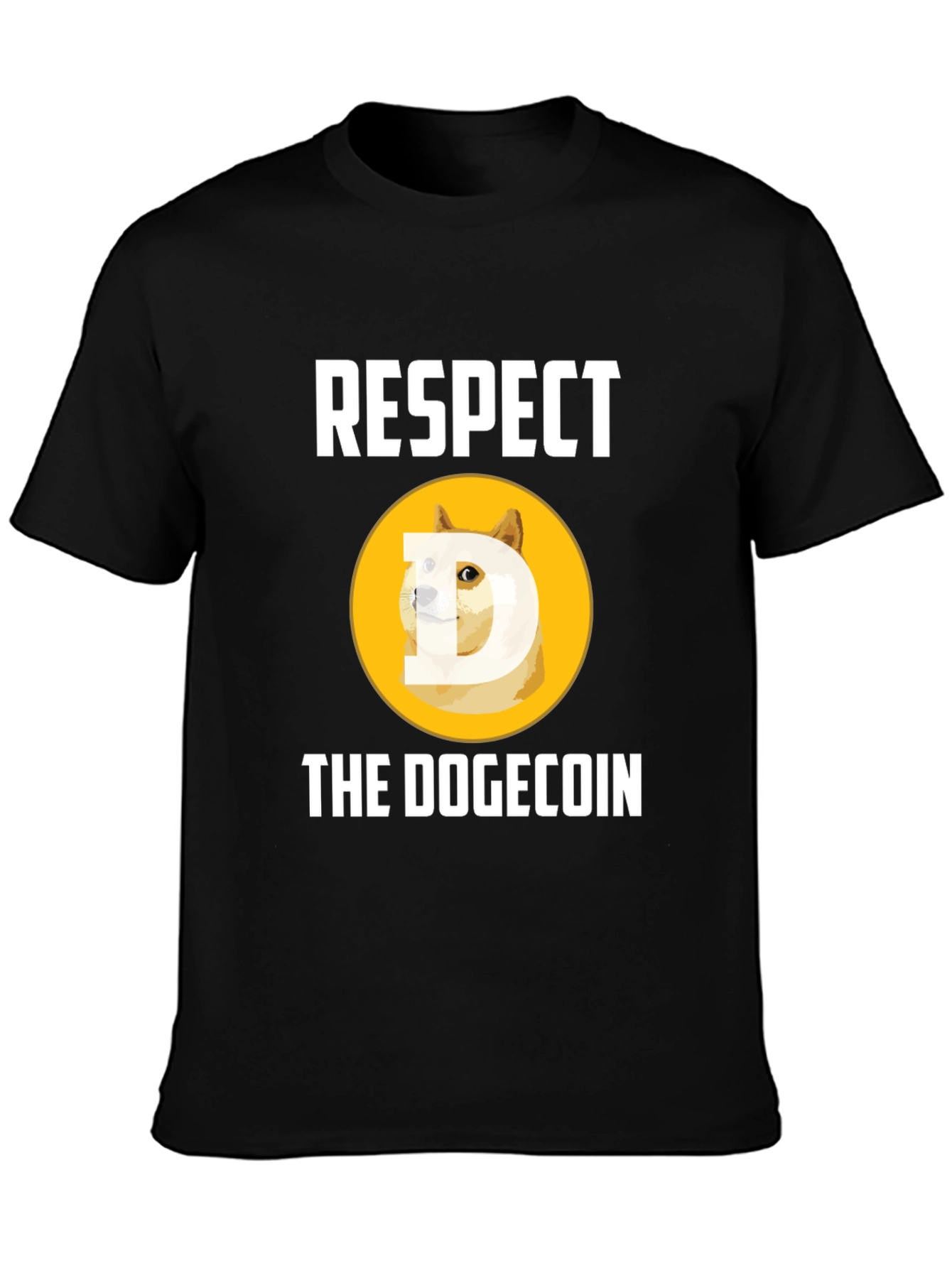 Respect the Dogecoin Black T-Shirt