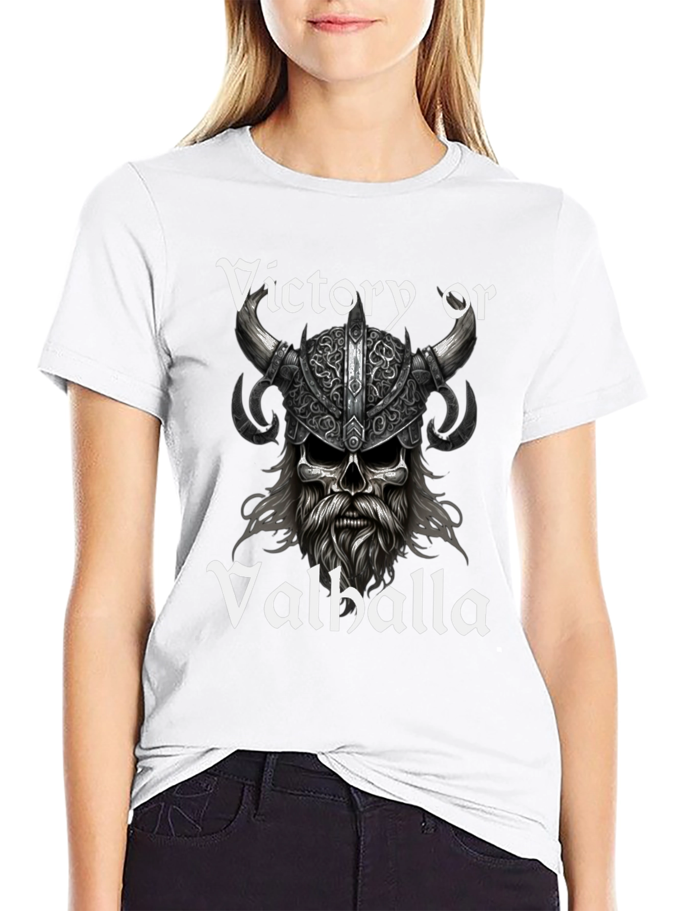 Victory or Valhalla Viking Skull T-Shirt