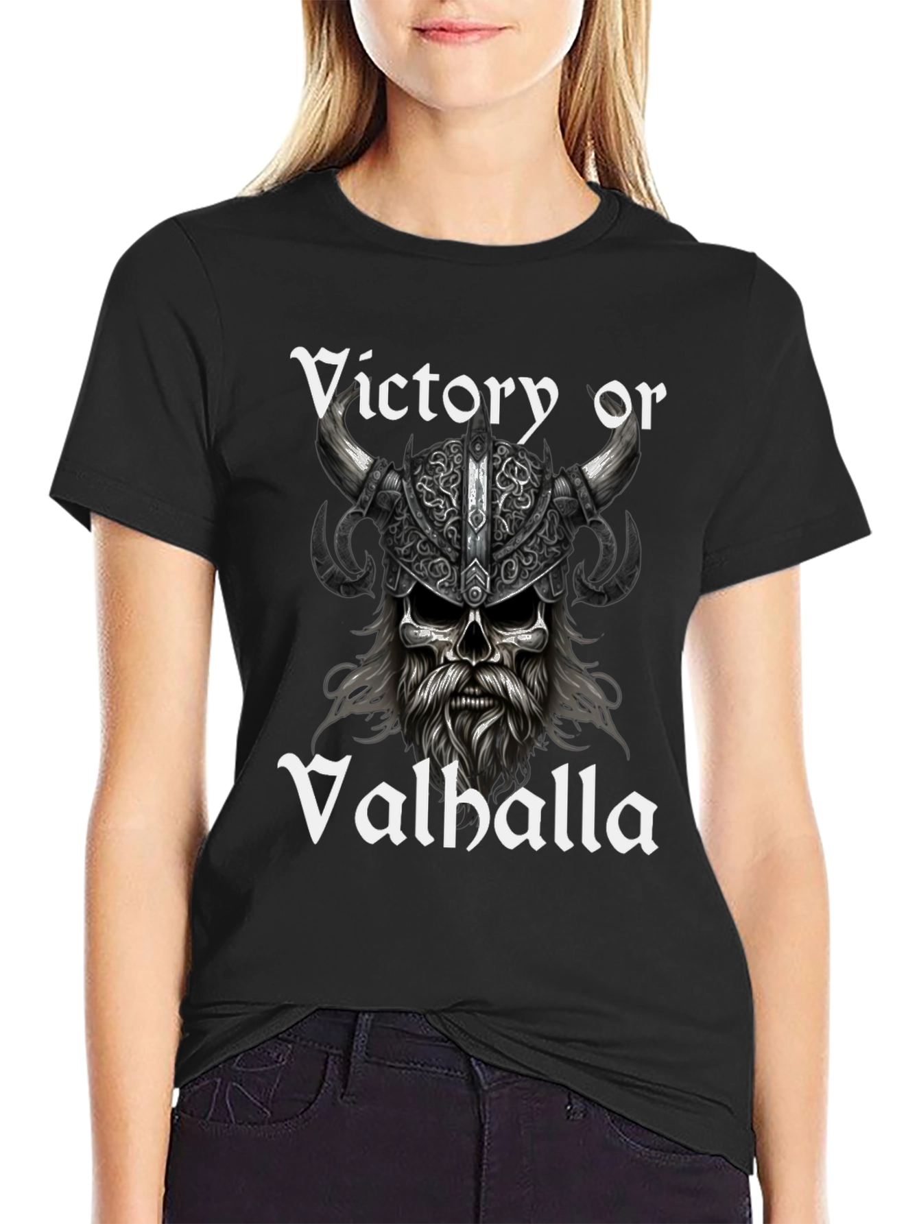 Victory or Valhalla Viking Skull T-Shirt