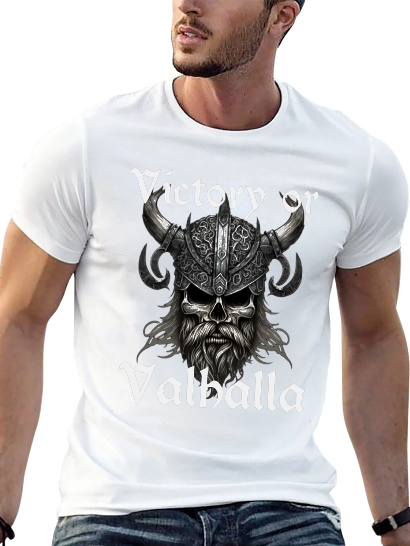 Victory or Valhalla Viking Skull T-Shirt