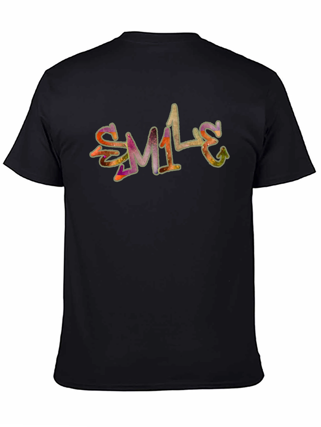 Smile Graphic Black T-Shirt - Casual Style
