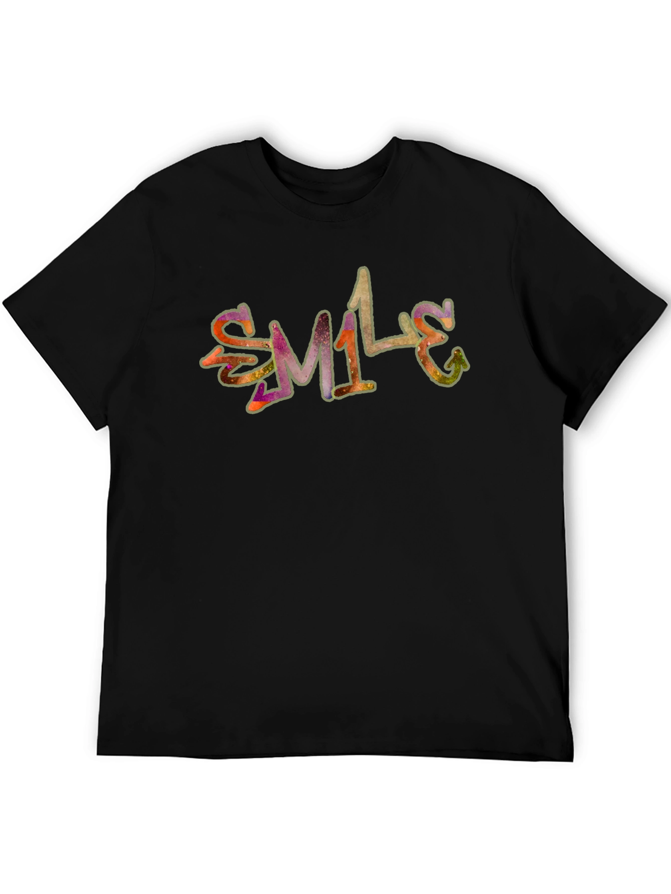 Smile Graphic Black T-Shirt - Casual Style
