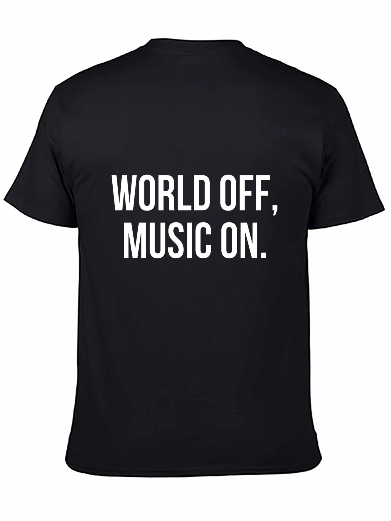 World Off Music On Black Tee