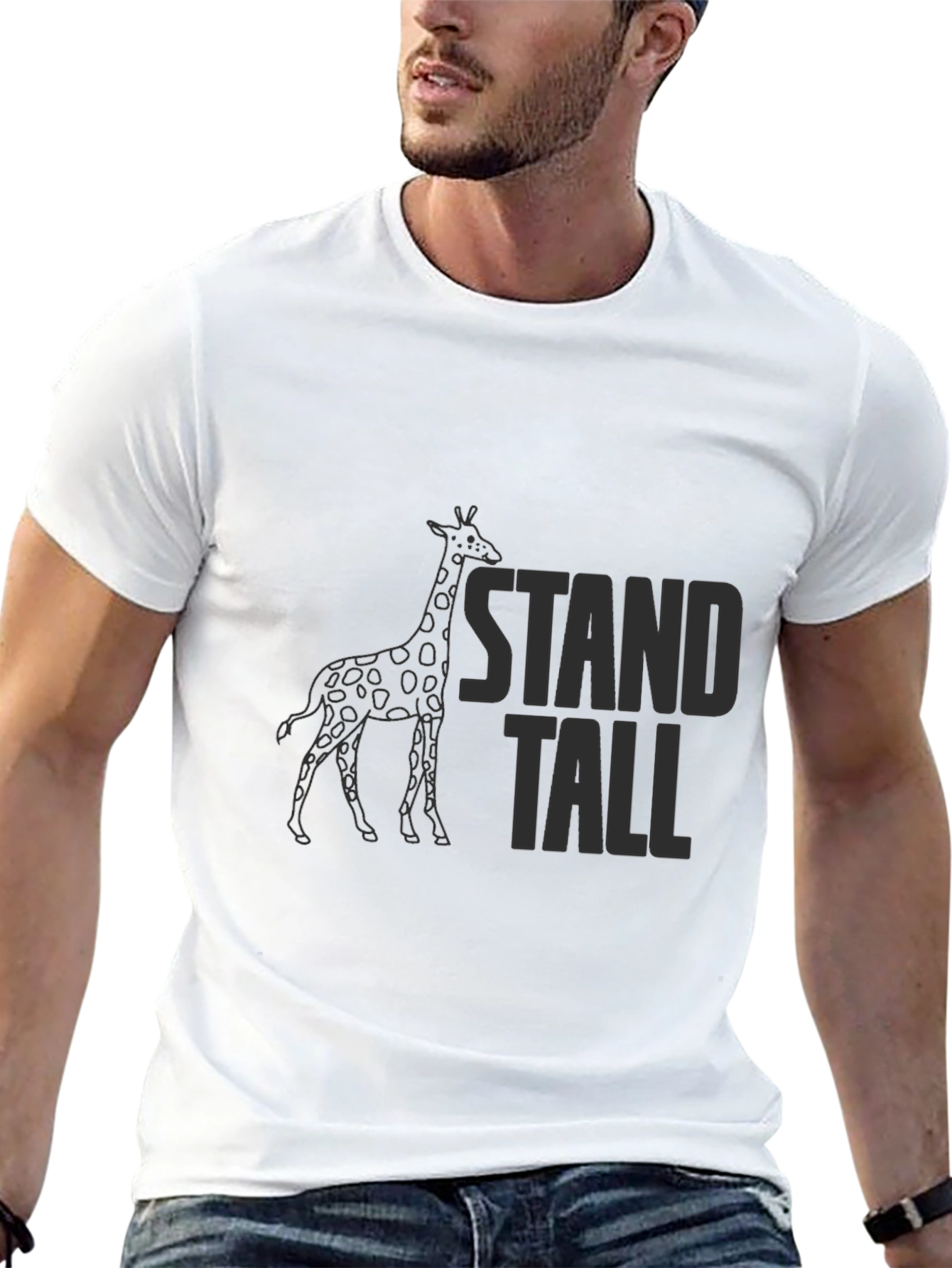 Stand Tall Giraffe Graphic Tee - Black
