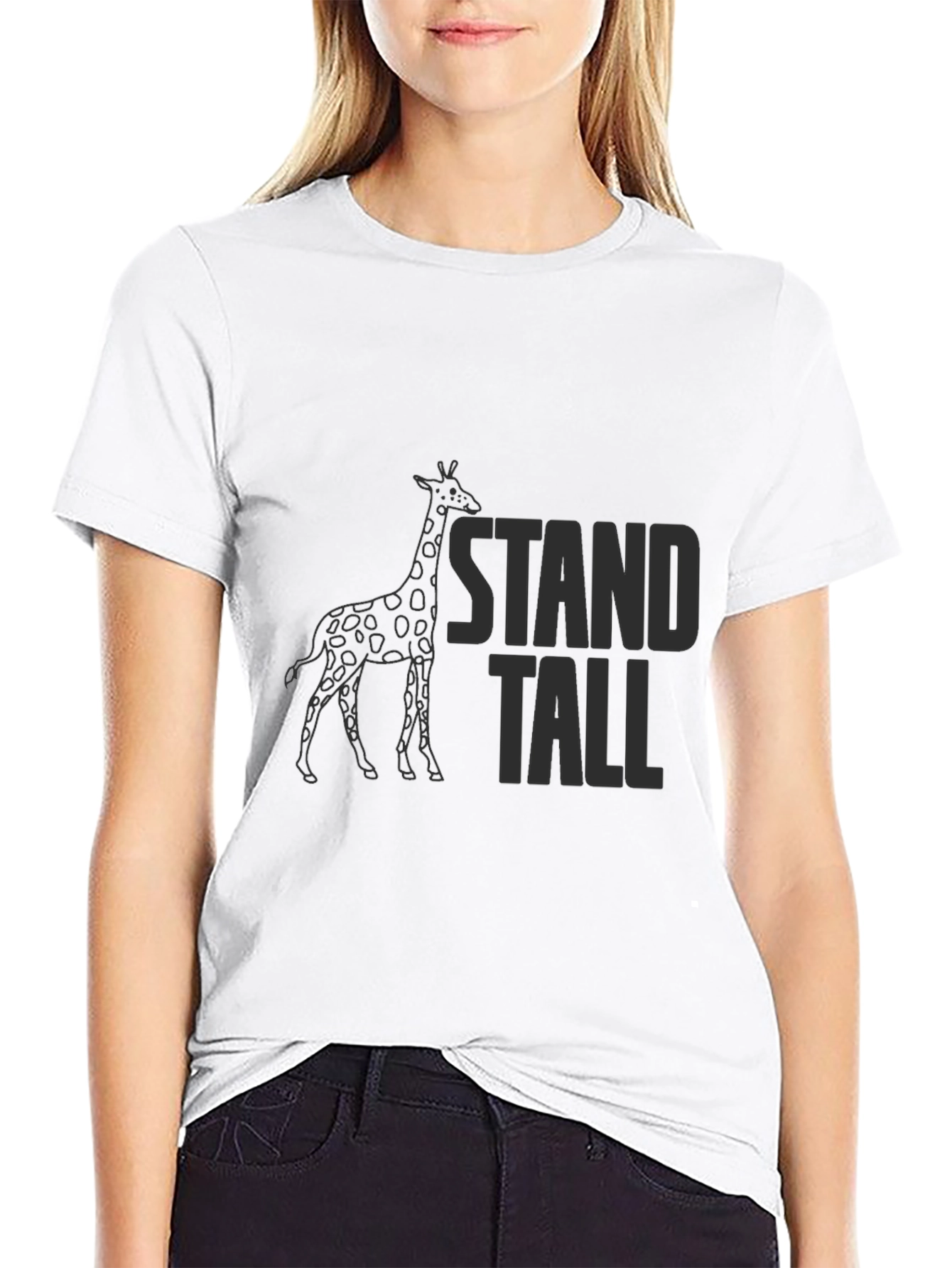 Stand Tall Giraffe Graphic Tee - Black