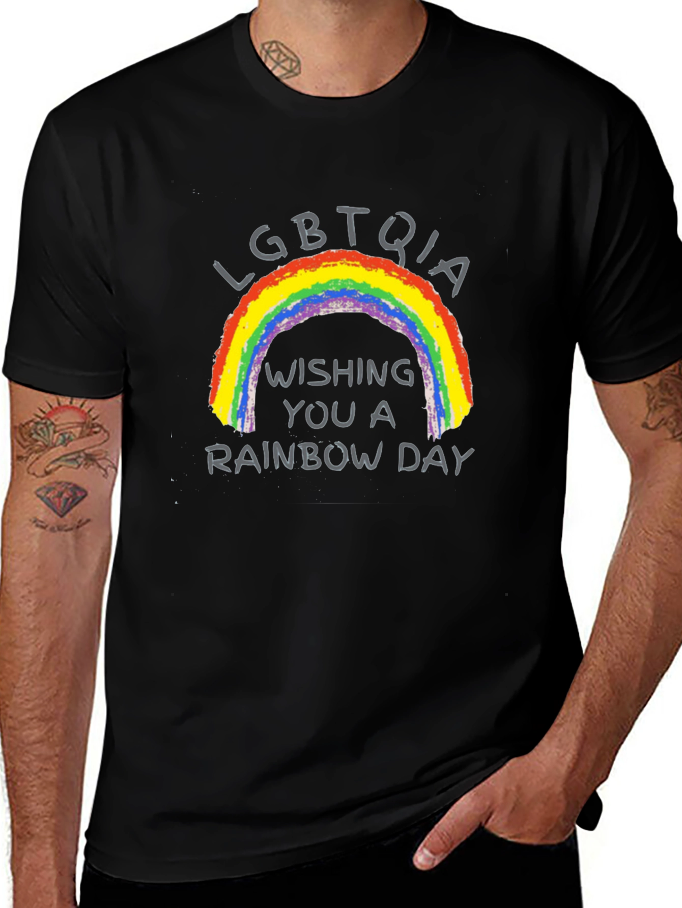 LGBTQIA Rainbow Day Black T-Shirt