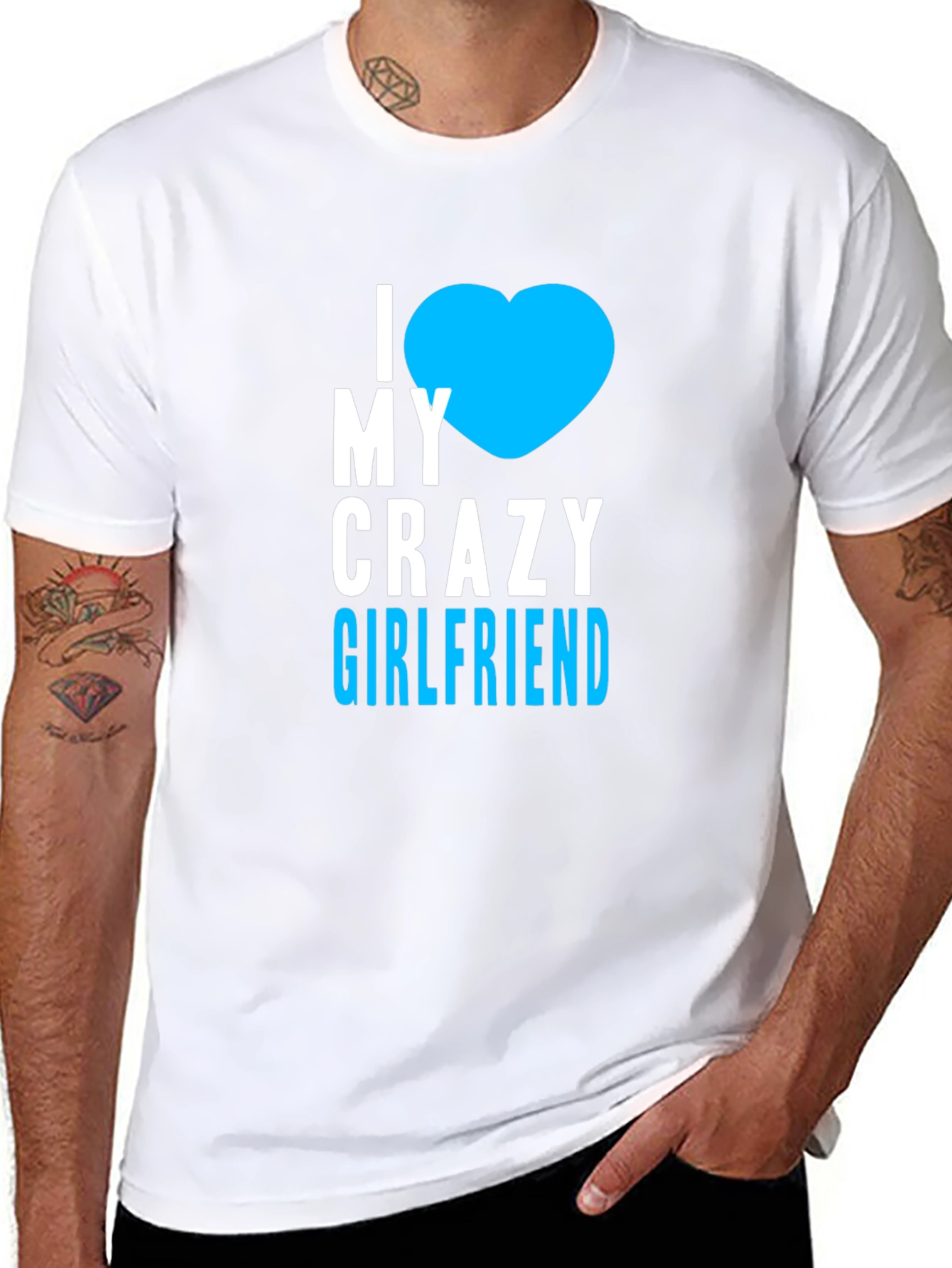 I Heart My Crazy Girlfriend T-Shirt - Black