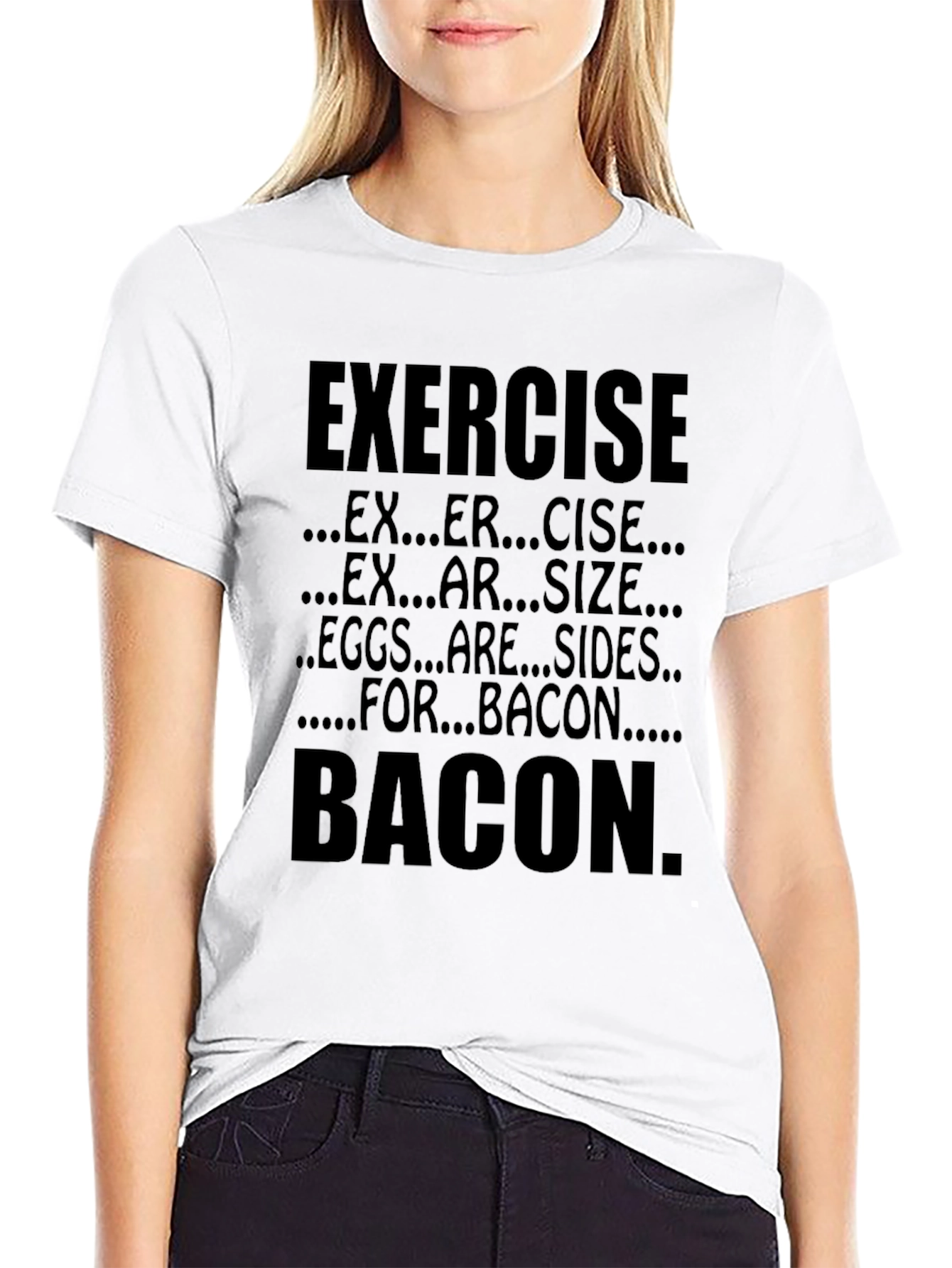 Exercise Bacon T-Shirt Funny Foodie Tee