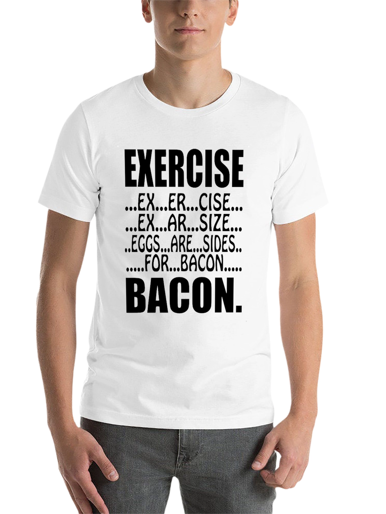 Exercise Bacon T-Shirt Funny Foodie Tee