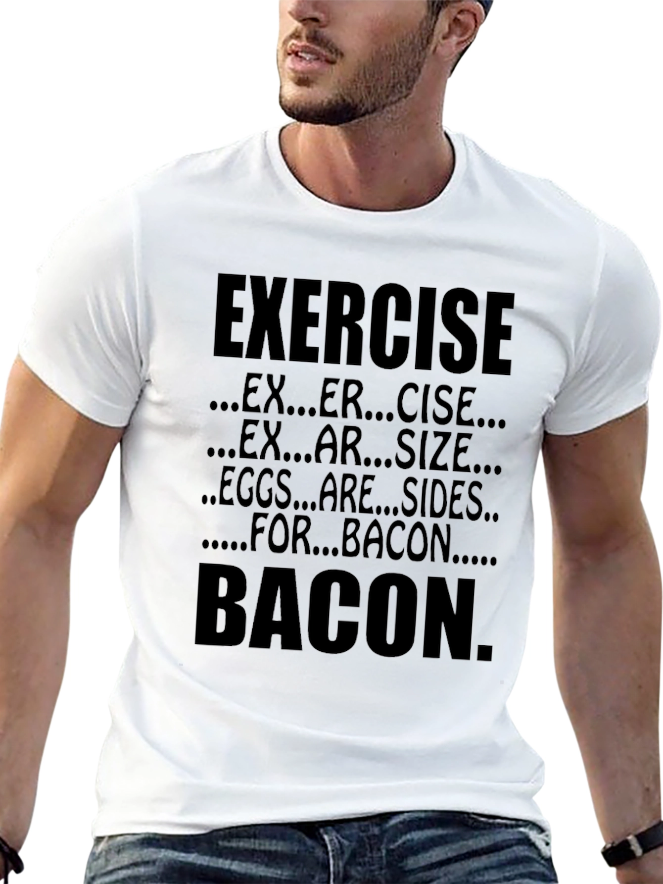 Exercise Bacon T-Shirt Funny Foodie Tee