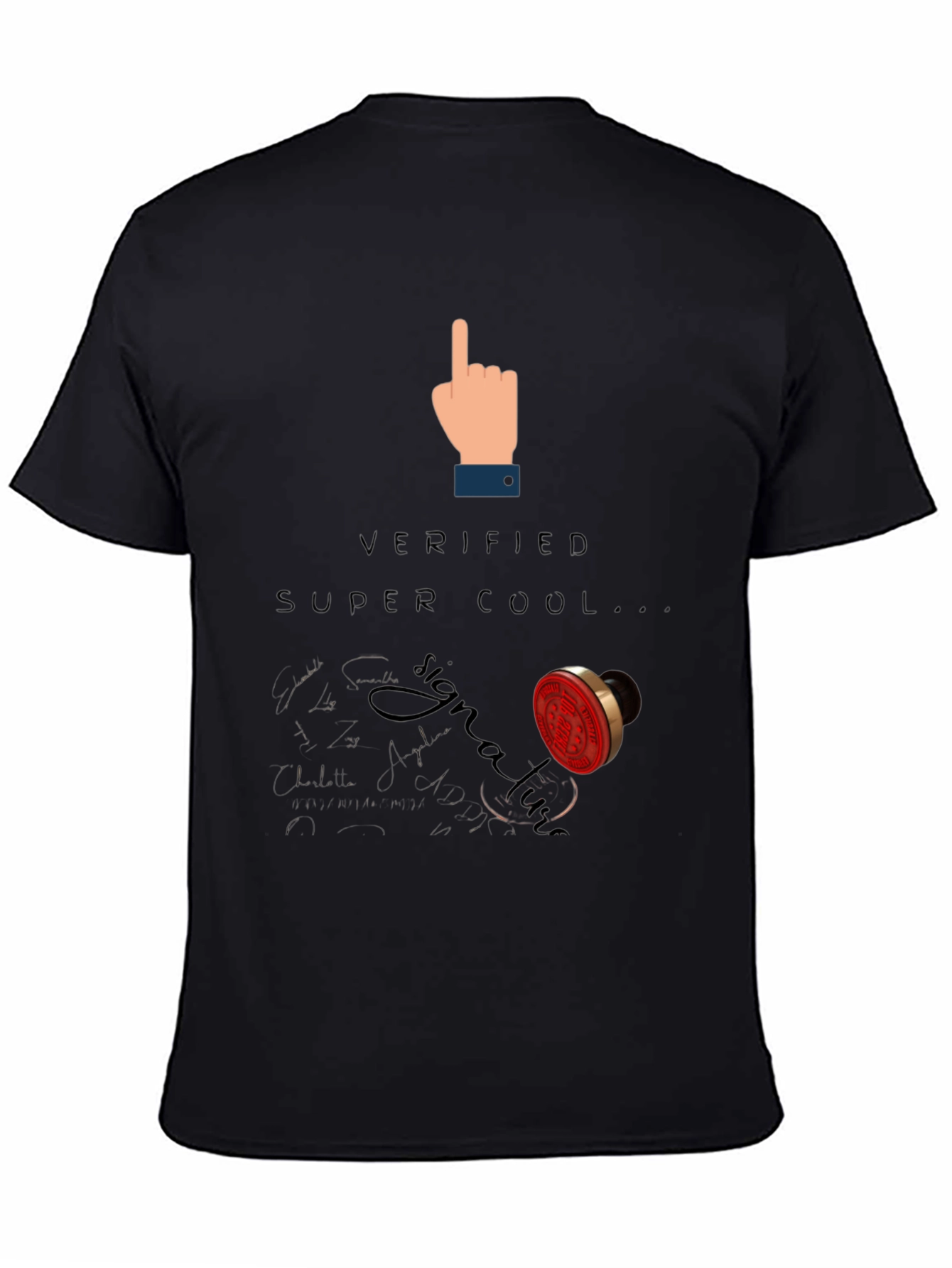 Verified Super Cool Signature Black T-Shirt