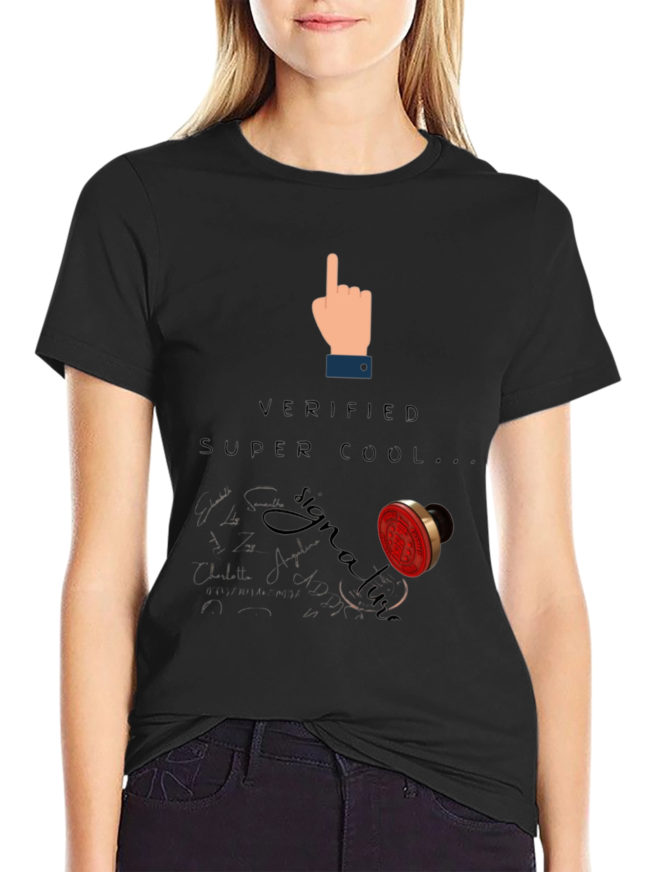 Verified Super Cool Signature Black T-Shirt