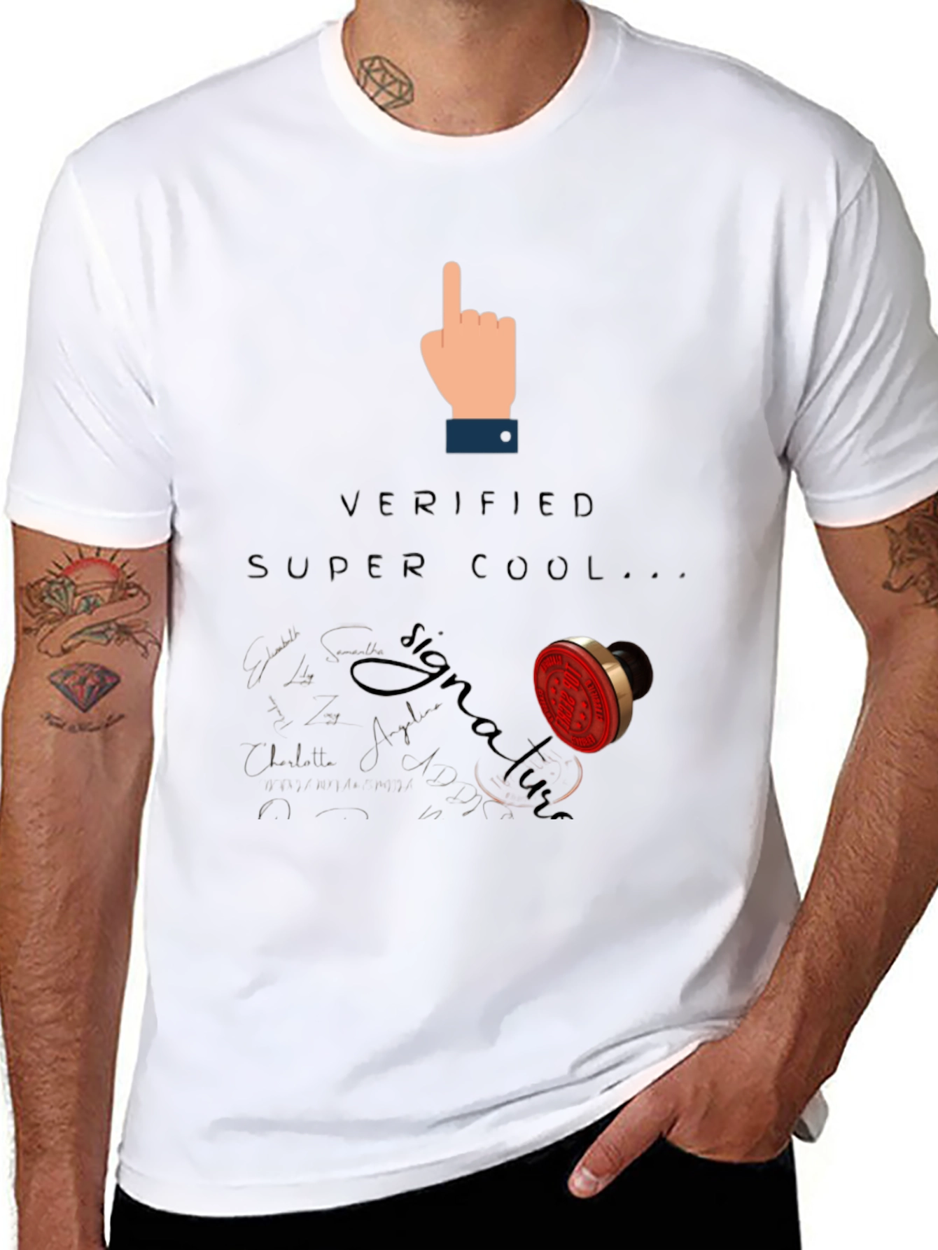 Verified Super Cool Signature Black T-Shirt