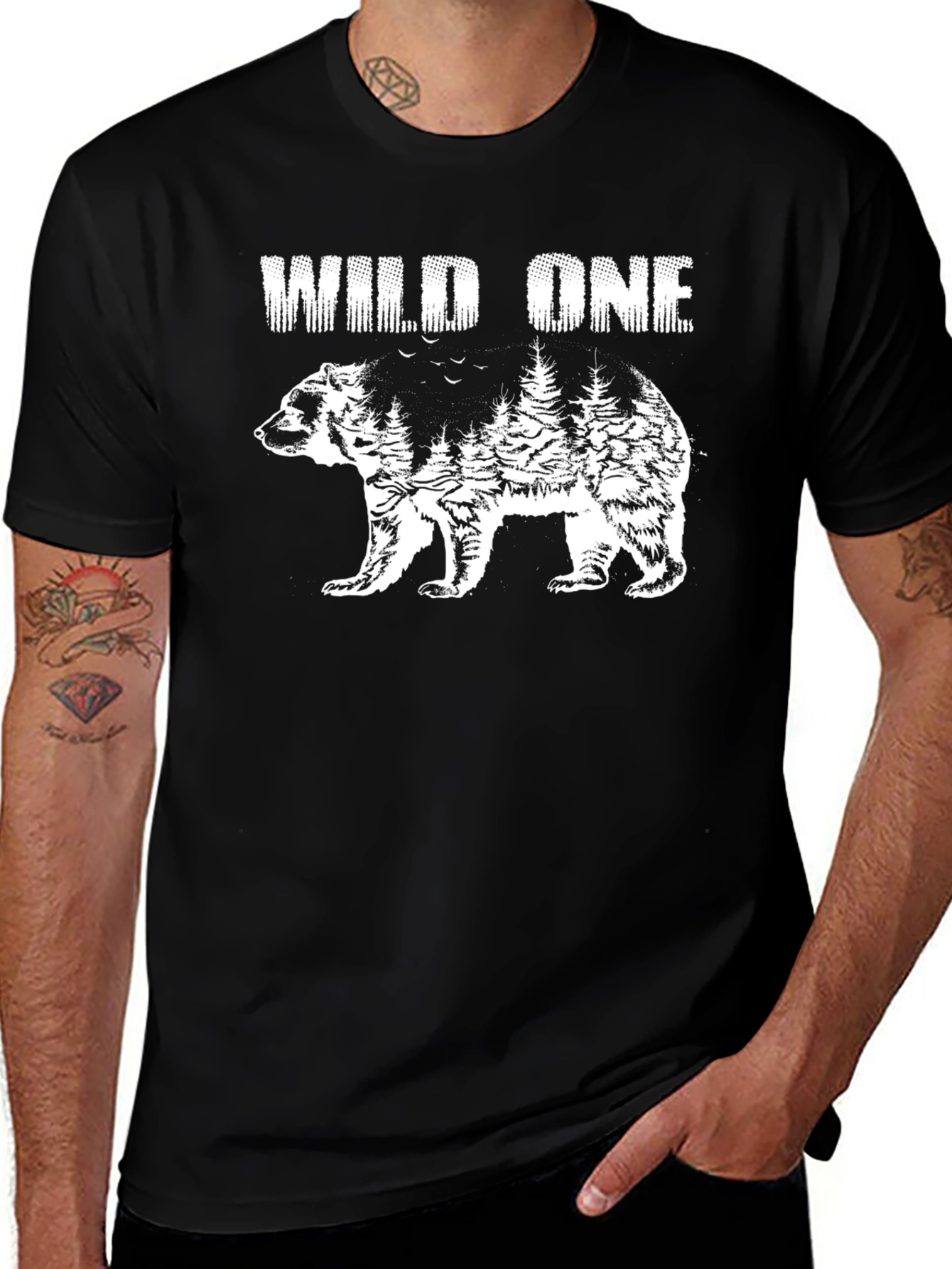 Wild One Bear Graphic Tee - Nature Inspired Design