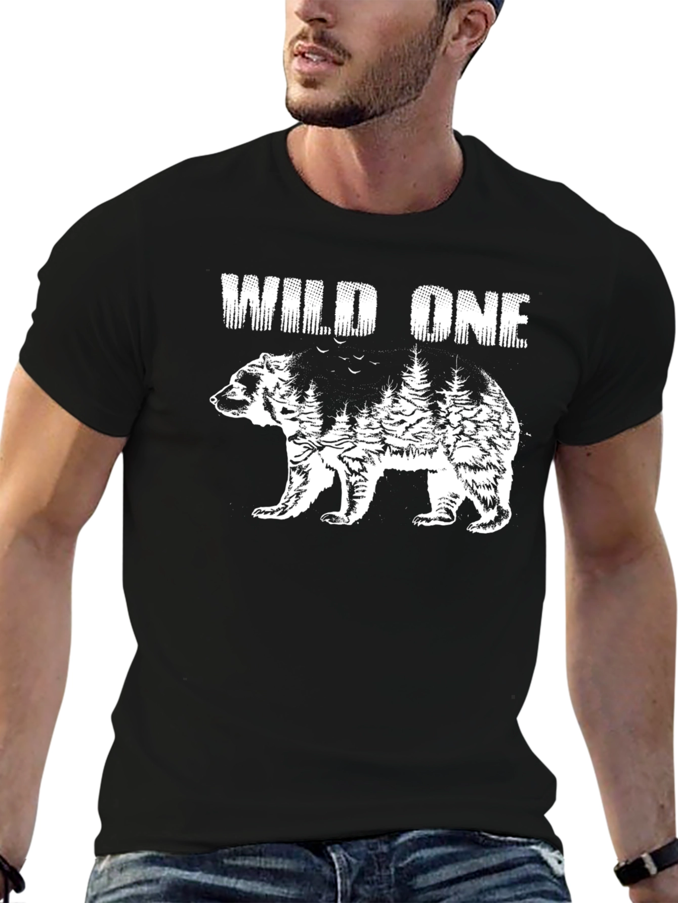 Wild One Bear Graphic Tee - Nature Inspired Design