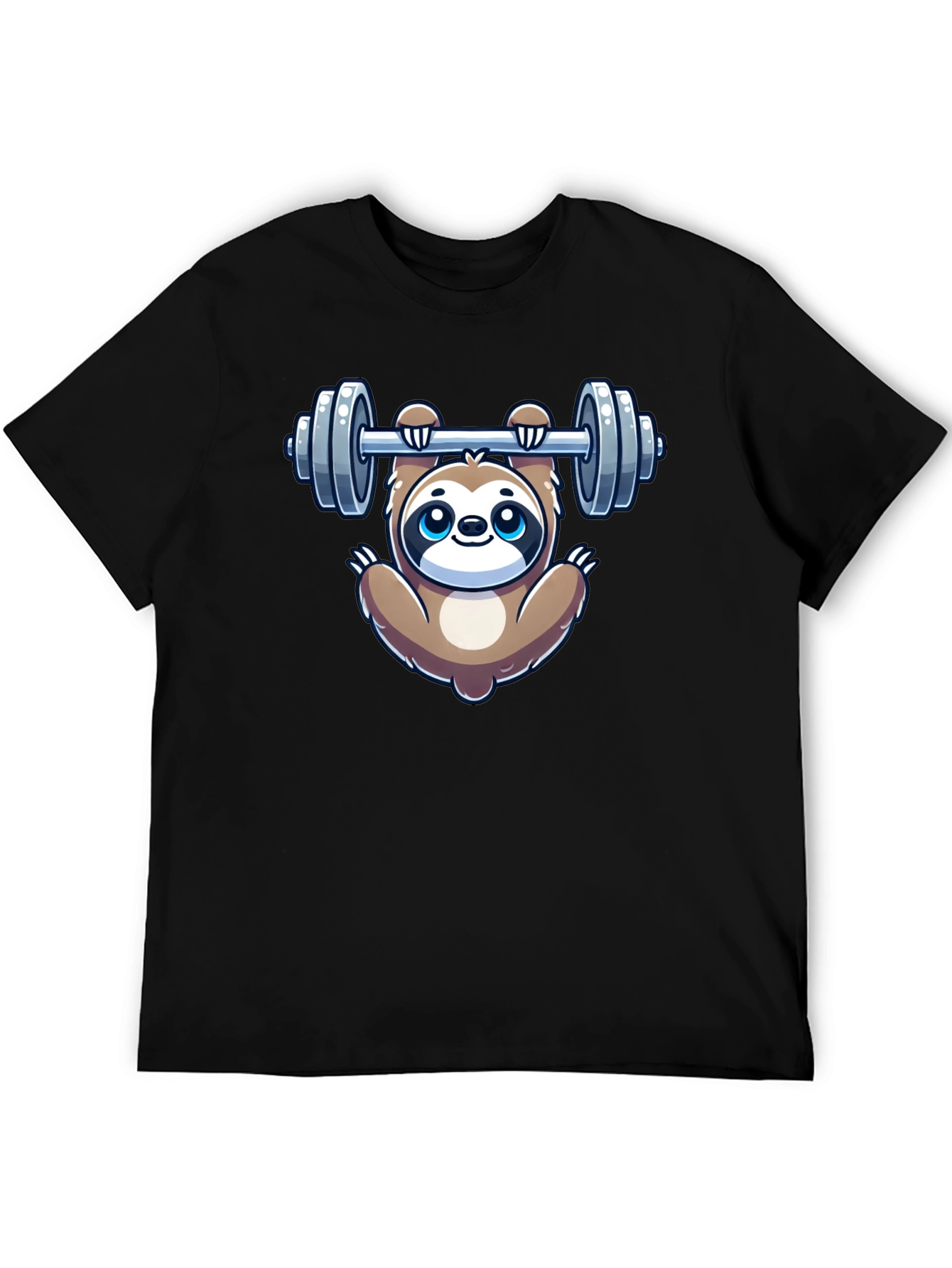Sloth Lifting Weights Graphic Tee - Gym Humor