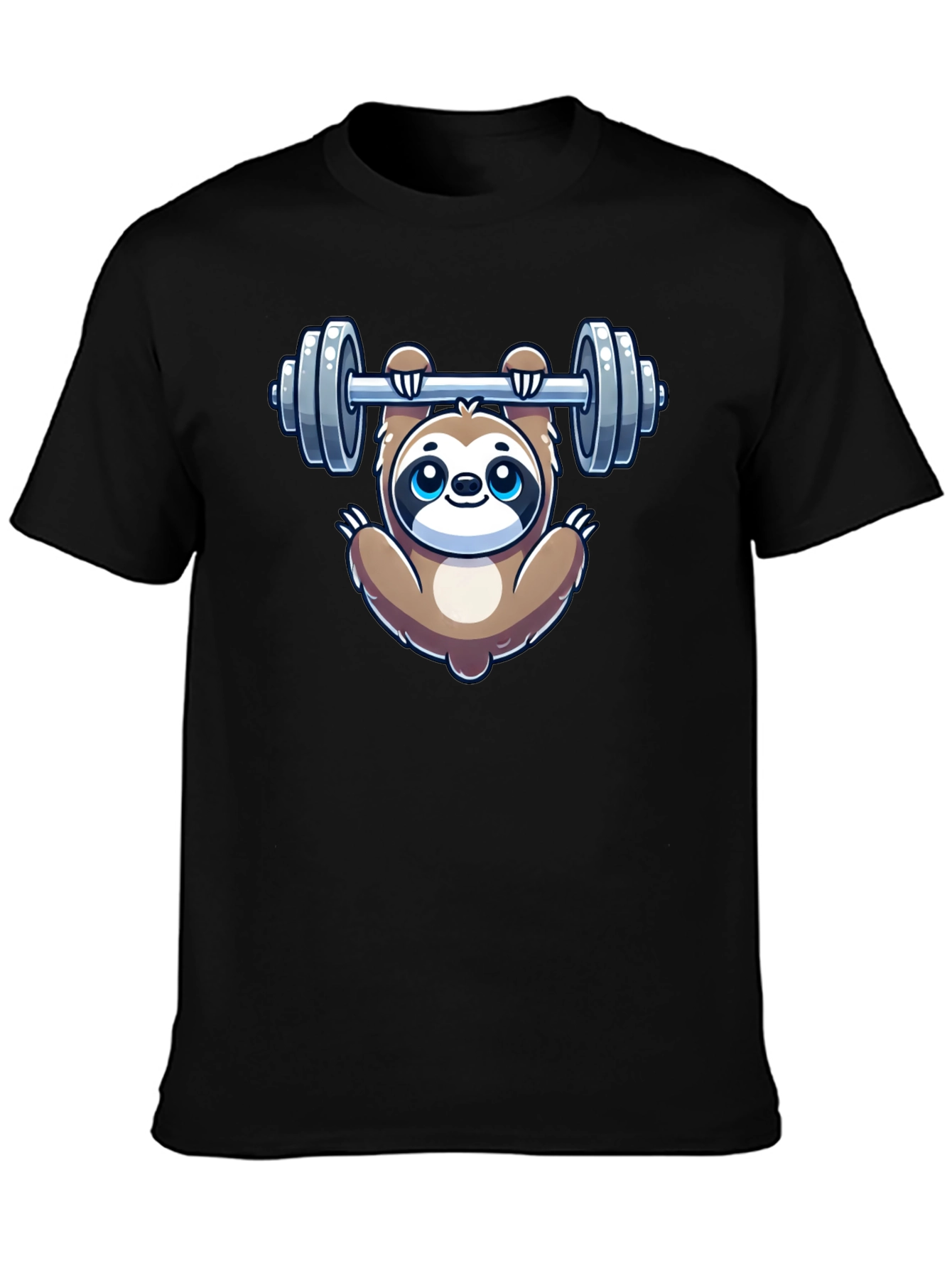 Sloth Lifting Weights Graphic Tee - Gym Humor