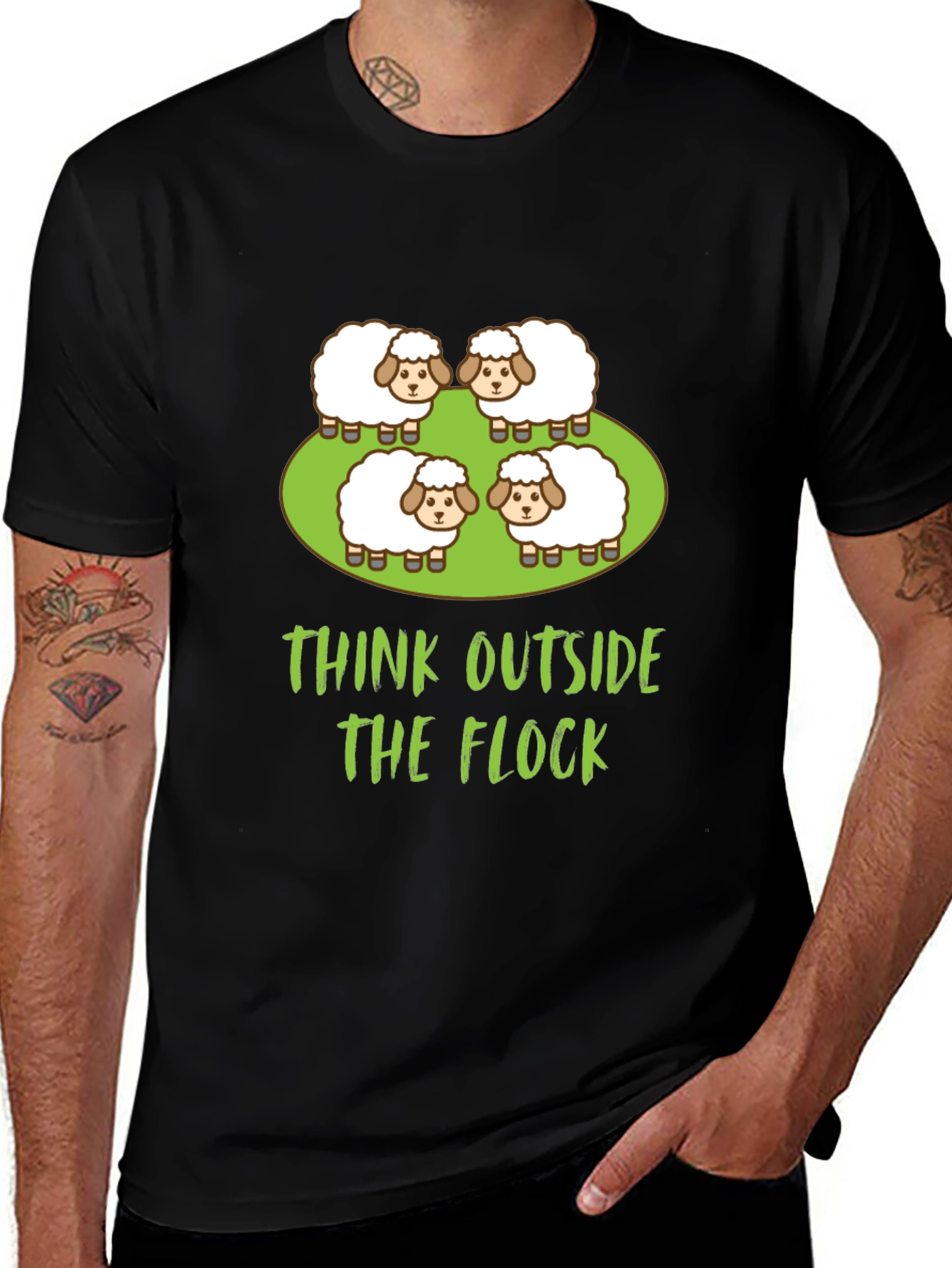 Think Outside the Flock T-Shirt - Sheep Graphic Tee