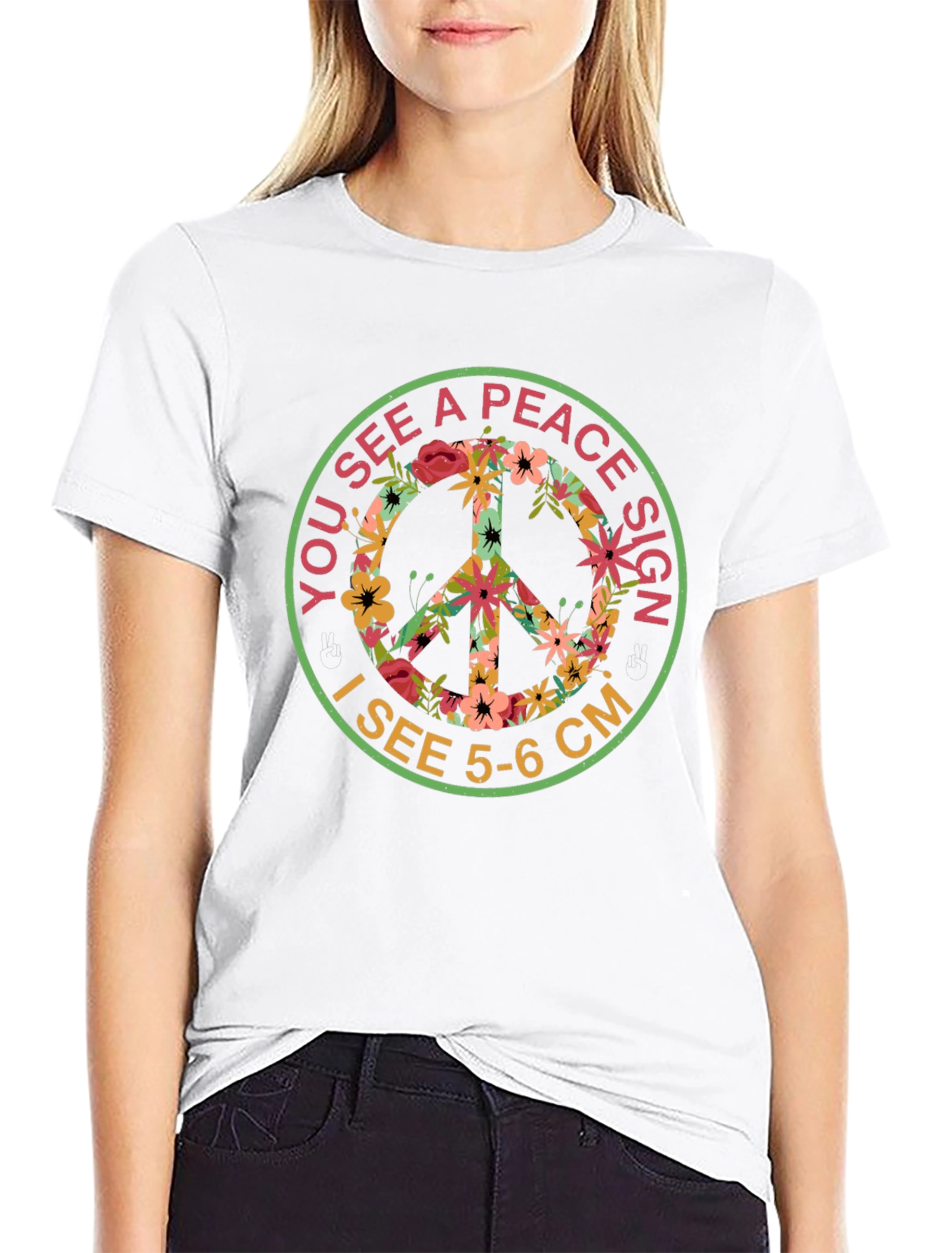 Floral Peace Sign T-Shirt