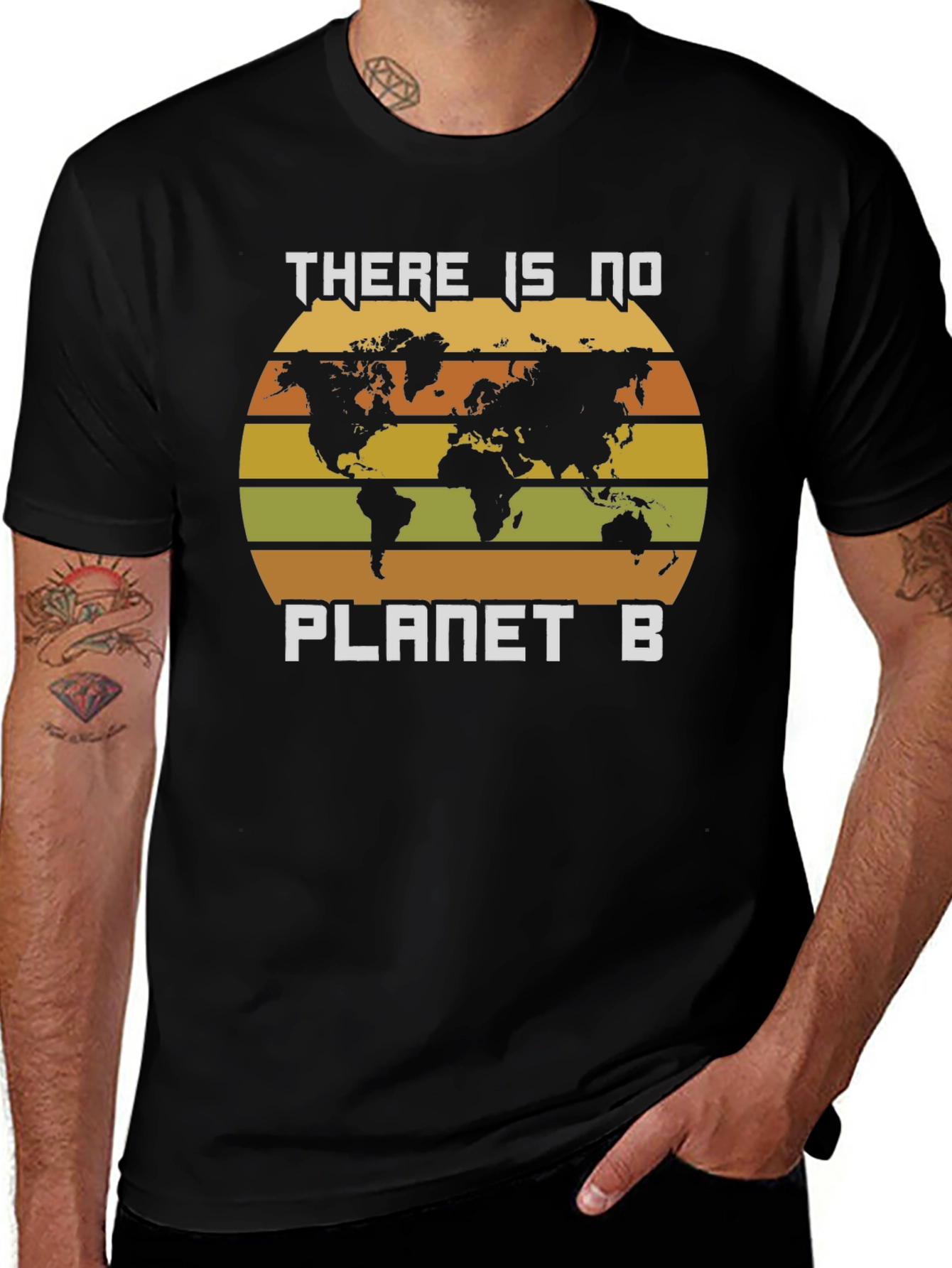 No Planet B Earth Map Graphic T-Shirt