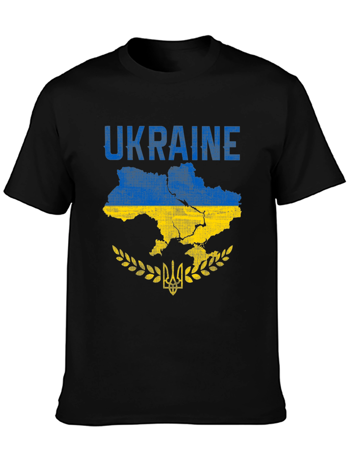 Ukraine Flag Map T-Shirt Patriotic Design