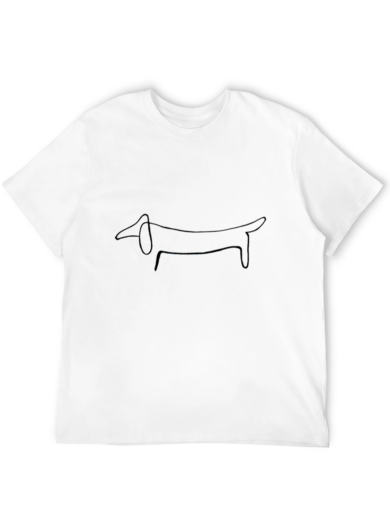 Minimalist Dachshund Graphic Black T-Shirt
