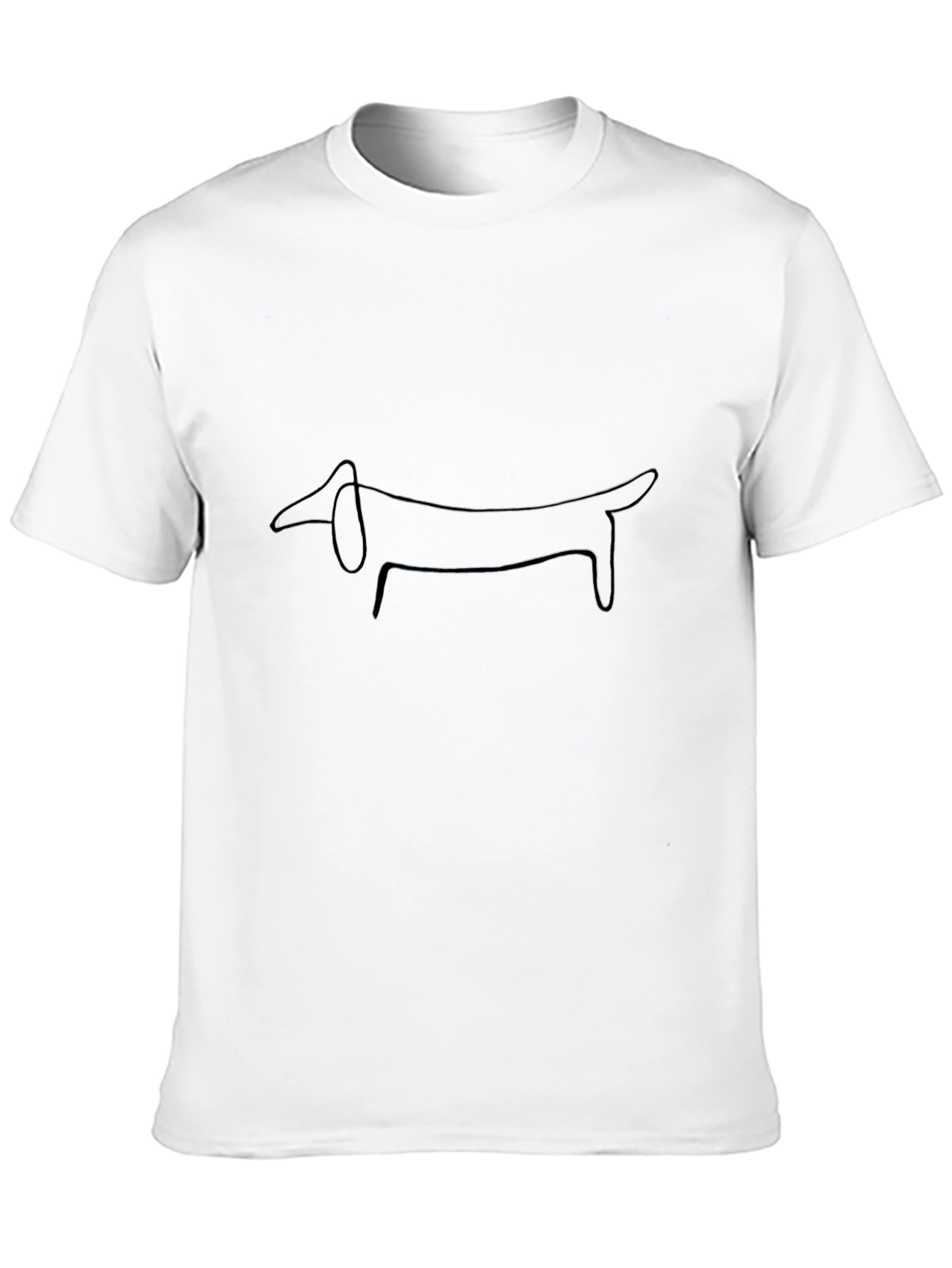 Minimalist Dachshund Graphic Black T-Shirt