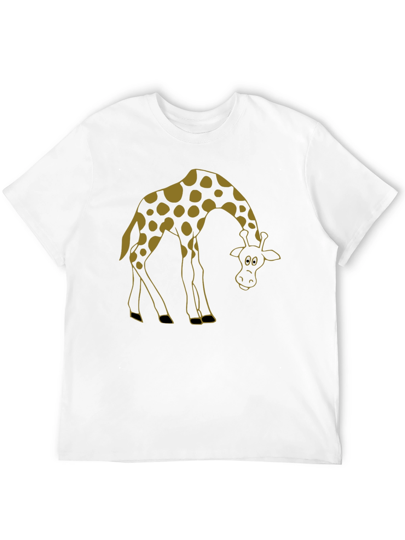 Giraffe Cartoon Graphic Tee - Mens Black T-Shirt