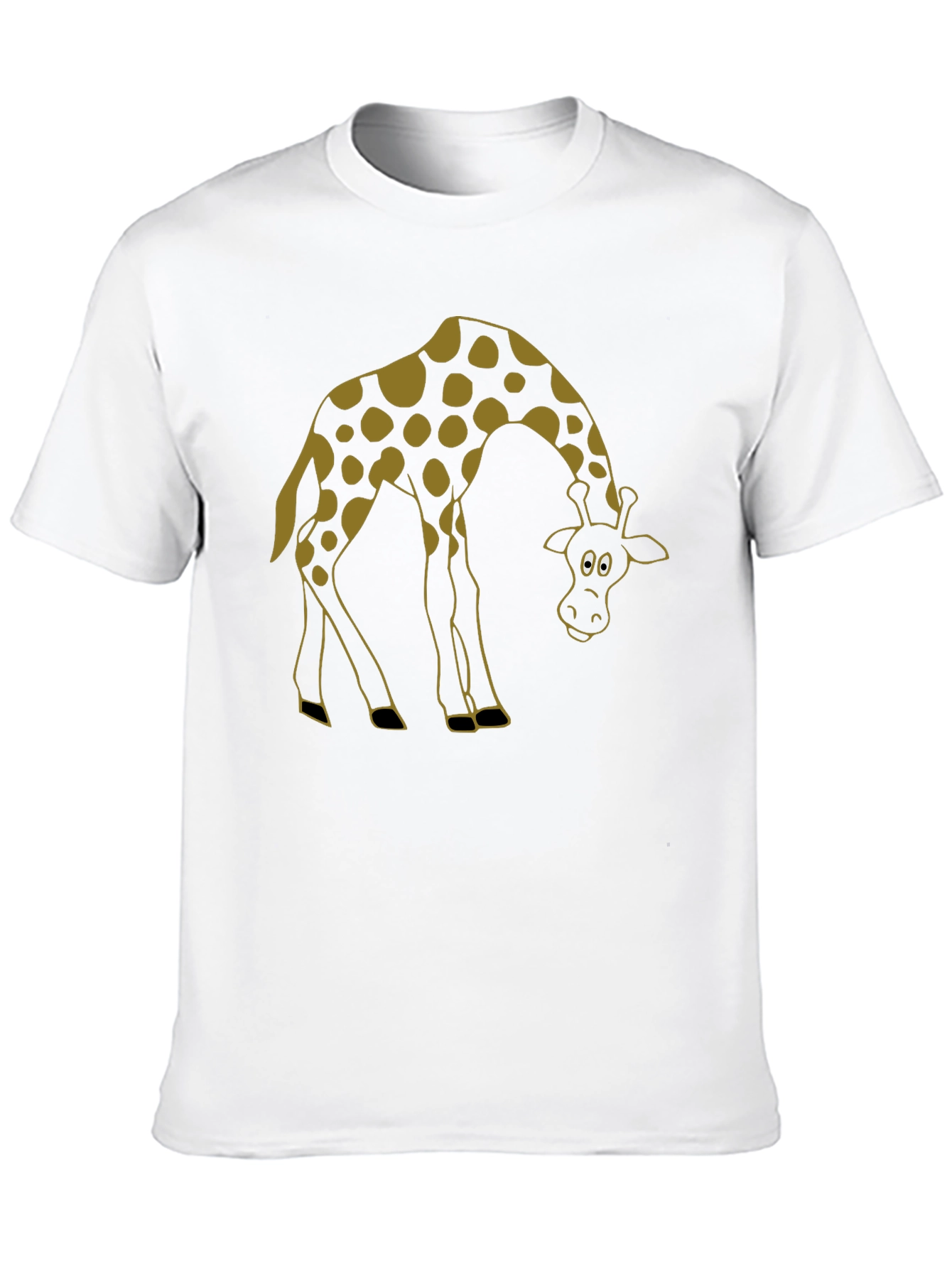 Giraffe Cartoon Graphic Tee - Mens Black T-Shirt