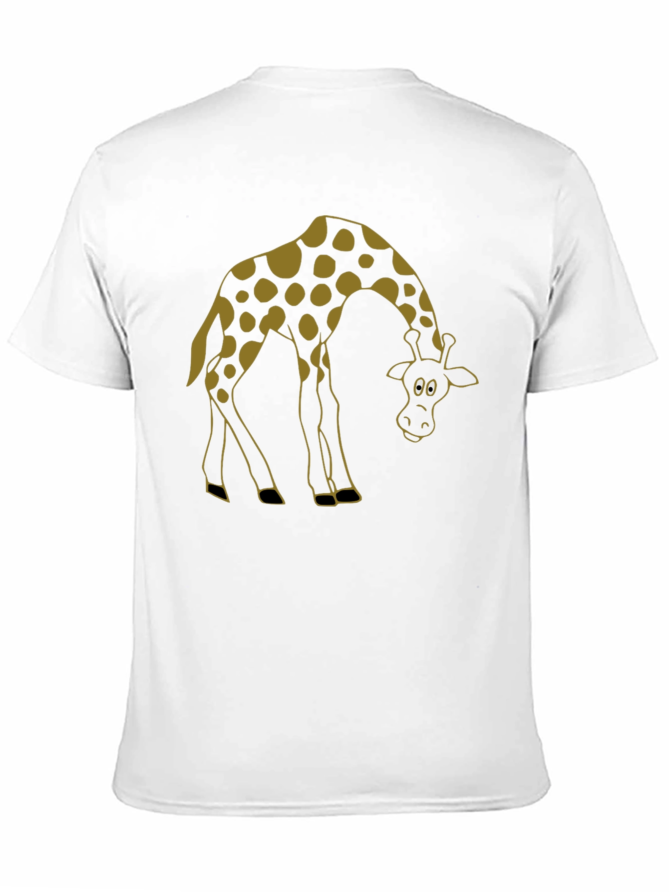 Giraffe Cartoon Graphic Tee - Mens Black T-Shirt