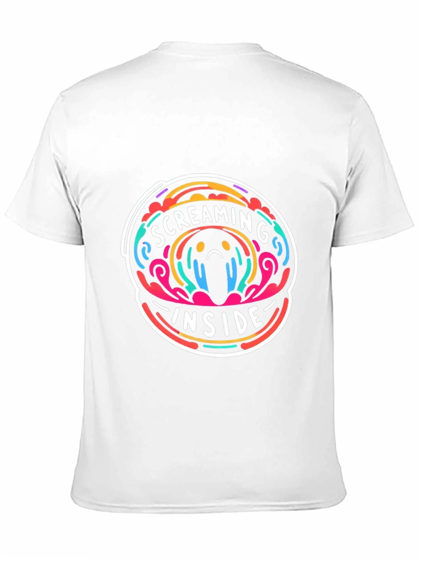 Screaming Inside Graphic Tee - Trendy Crew Neck Shirt