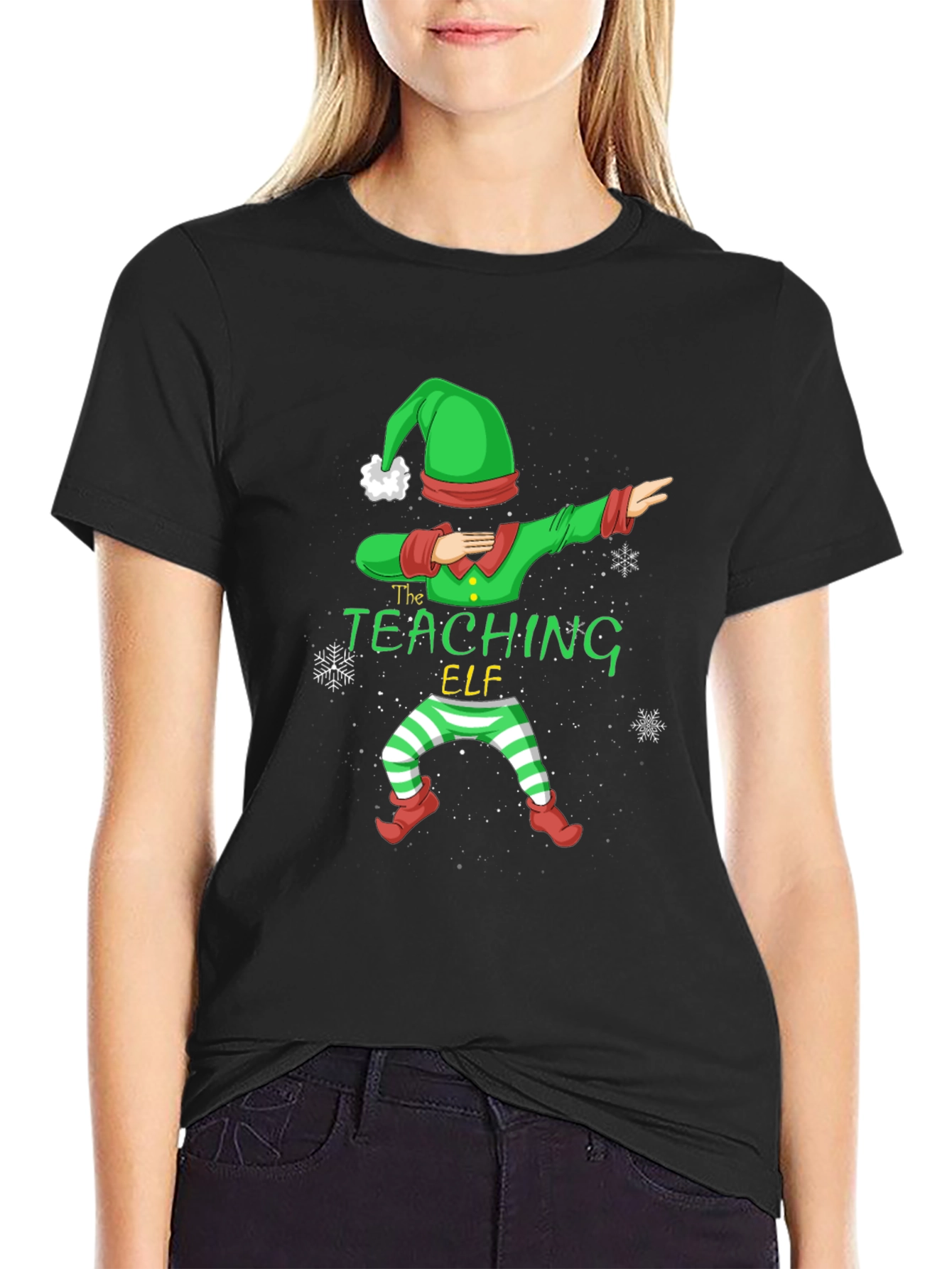 The Teaching Elf Dabbing Graphic T-Shirt