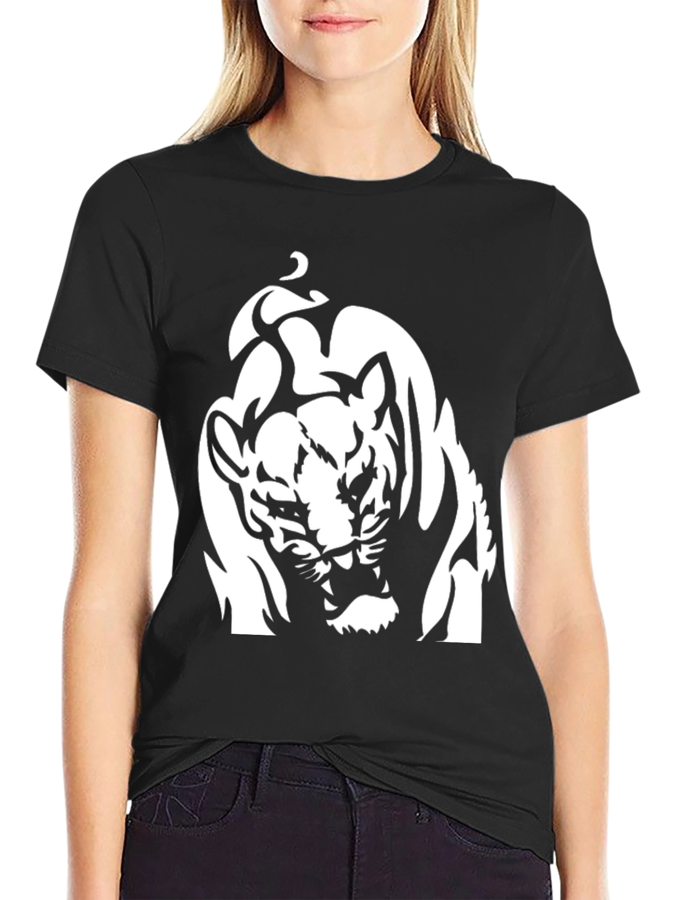 Black Graphic Tee - Roaring Tiger Design