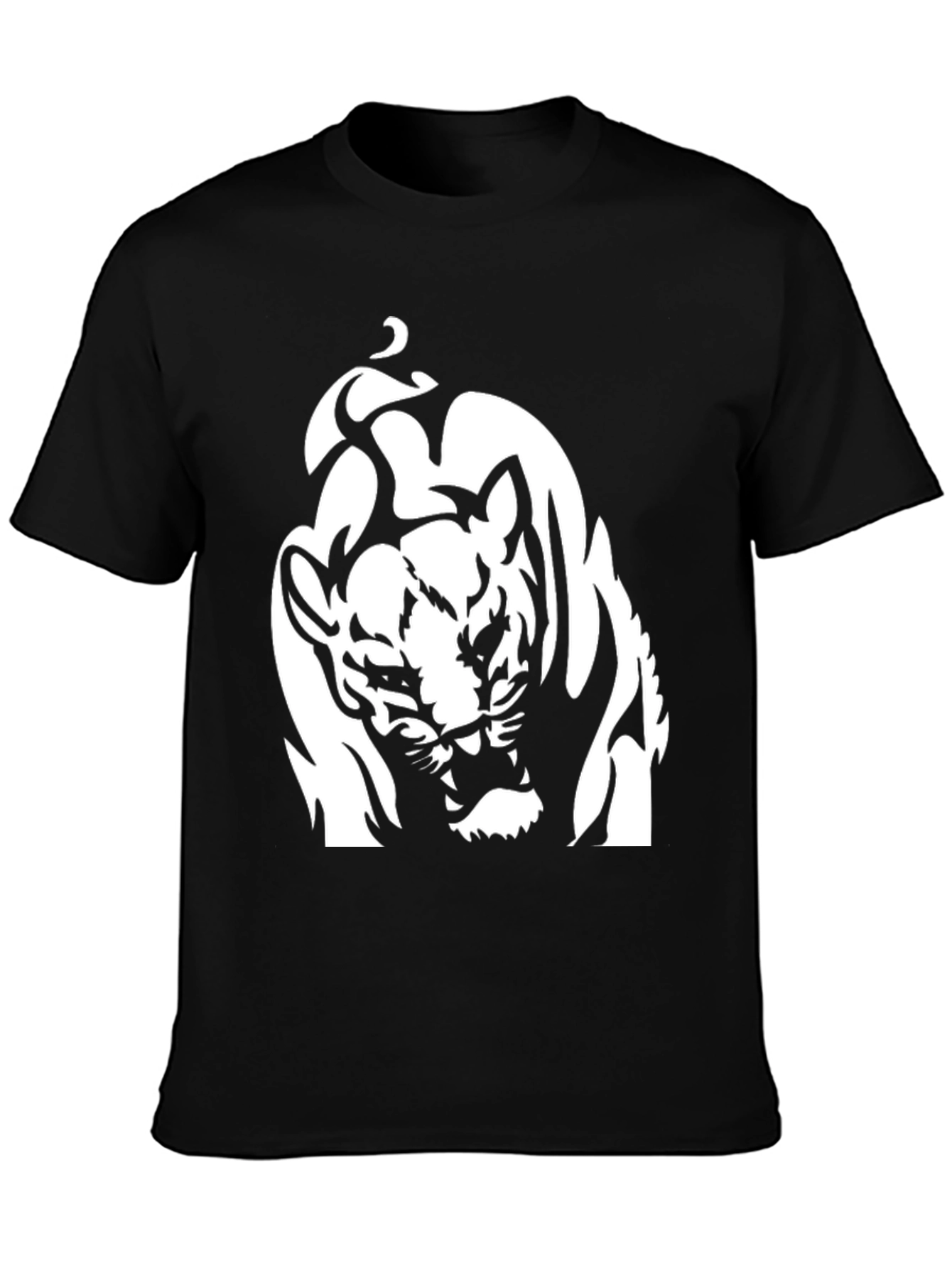 Black Graphic Tee - Roaring Tiger Design
