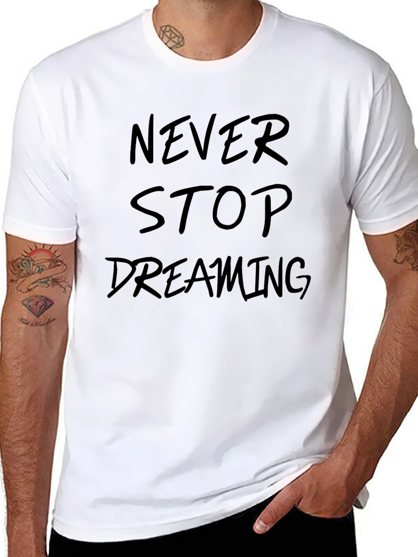 Never Stop Dreaming Black T-Shirt