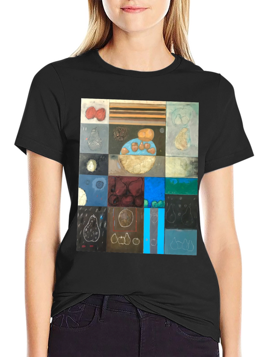 Abstract Fruit Collage T-Shirt - Modern Art Tee