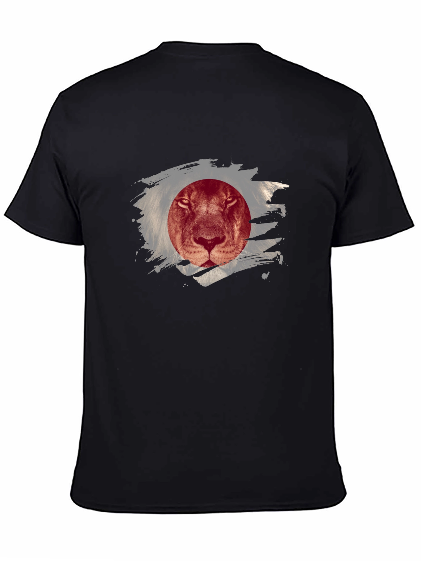 Lion Japan Flag Graphic Tee - Cool Design
