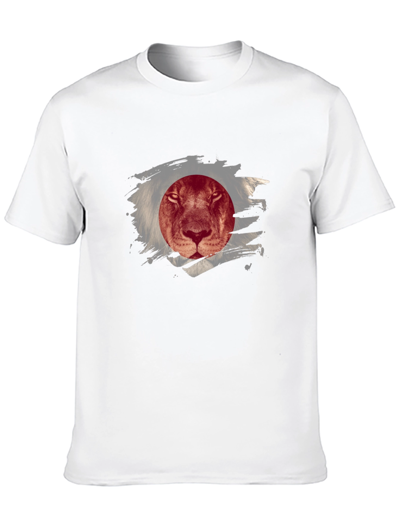 Lion Japan Flag Graphic Tee - Cool Design