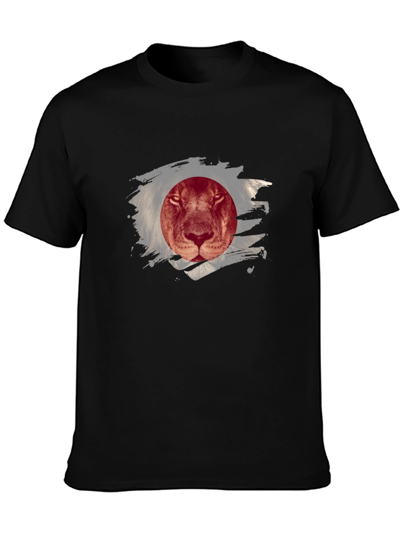 Lion Japan Flag Graphic Tee - Cool Design