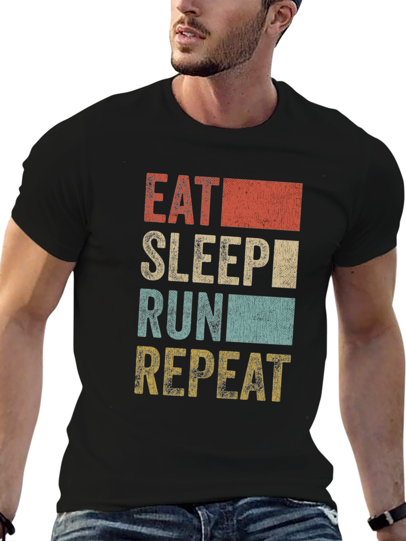 Eat Sleep Run Repeat Graphic T-Shirt