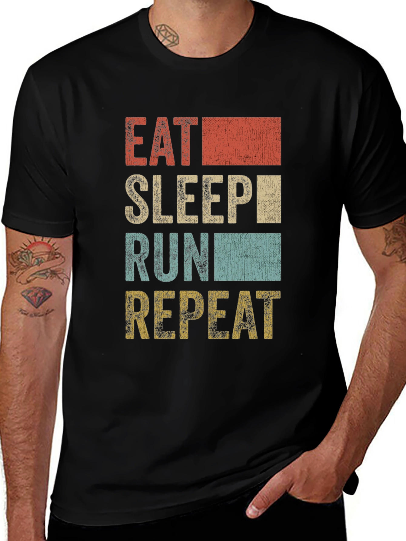 Eat Sleep Run Repeat Graphic T-Shirt
