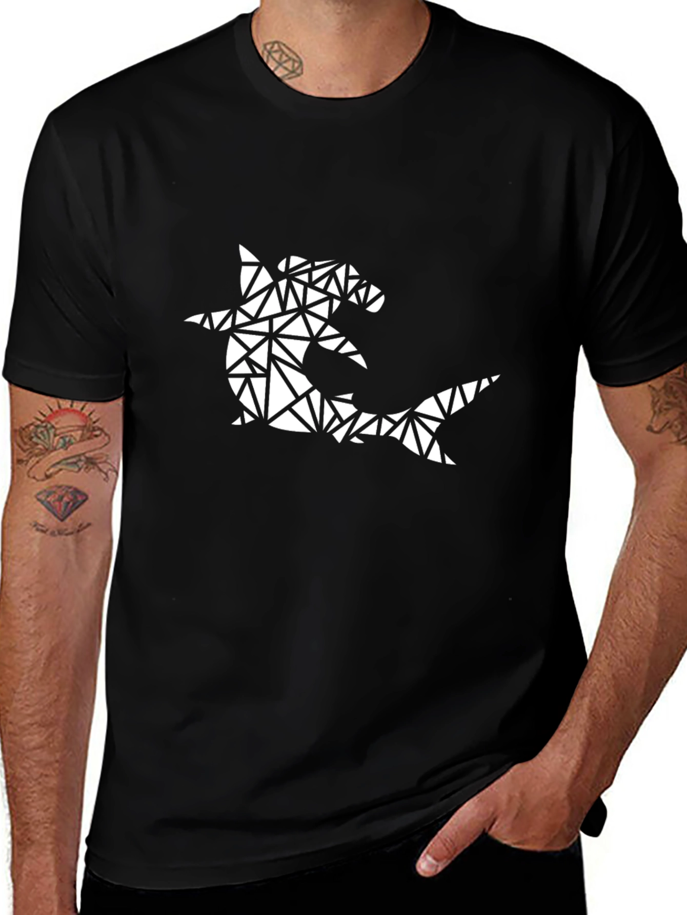 Geometric Hammerhead Shark T-Shirt