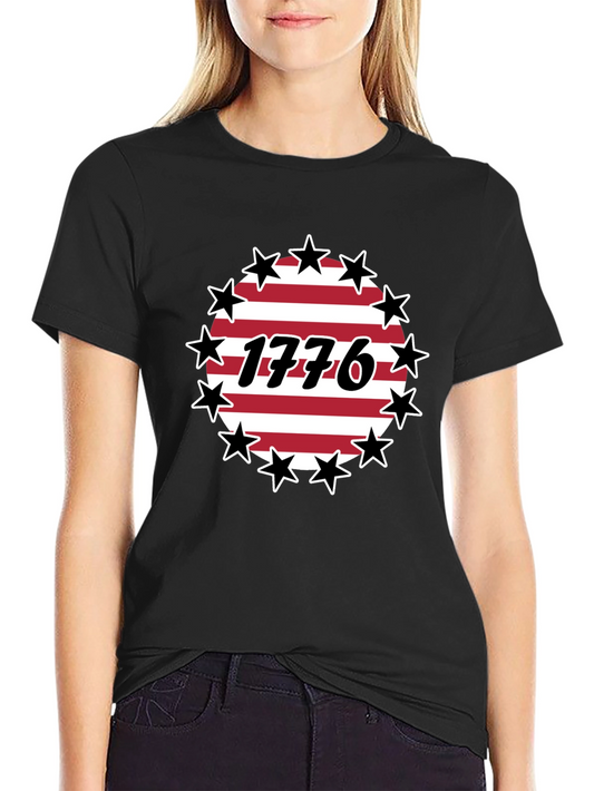 Patriotic 1776 Stars & Stripes Graphic T-Shirt
