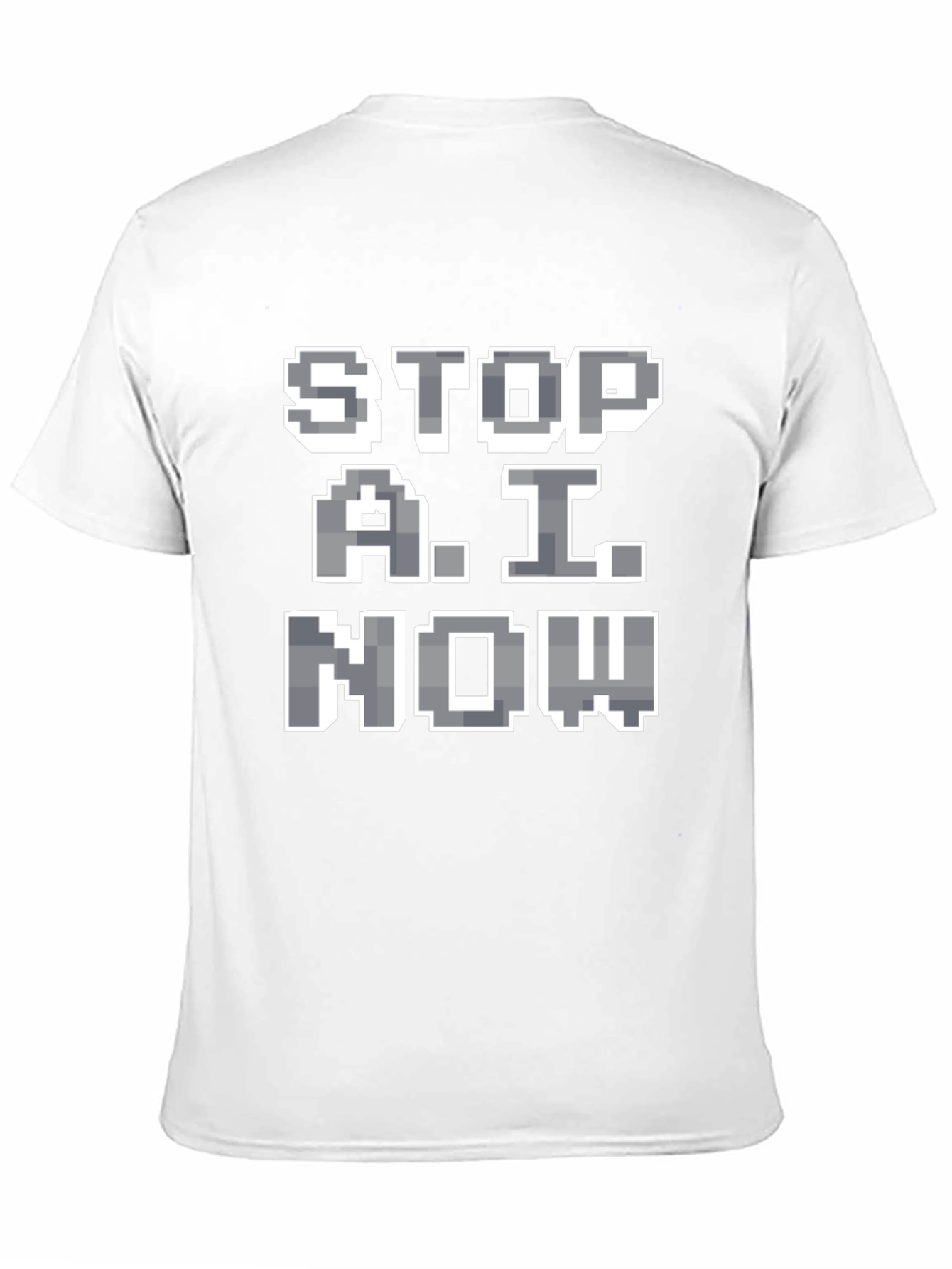 Stop A.I. Now Graphic Tee - Pixelated Protest